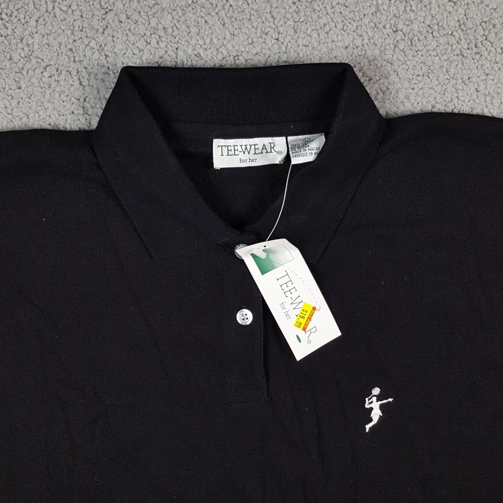 Vintage VINTAGE Women's Cropped Polo Shirt Size Large Black 90s Tennis Golf Preppy Retro Athletic Logo Polo Size L / US 10 / IT 46 - 2 Thumbnail