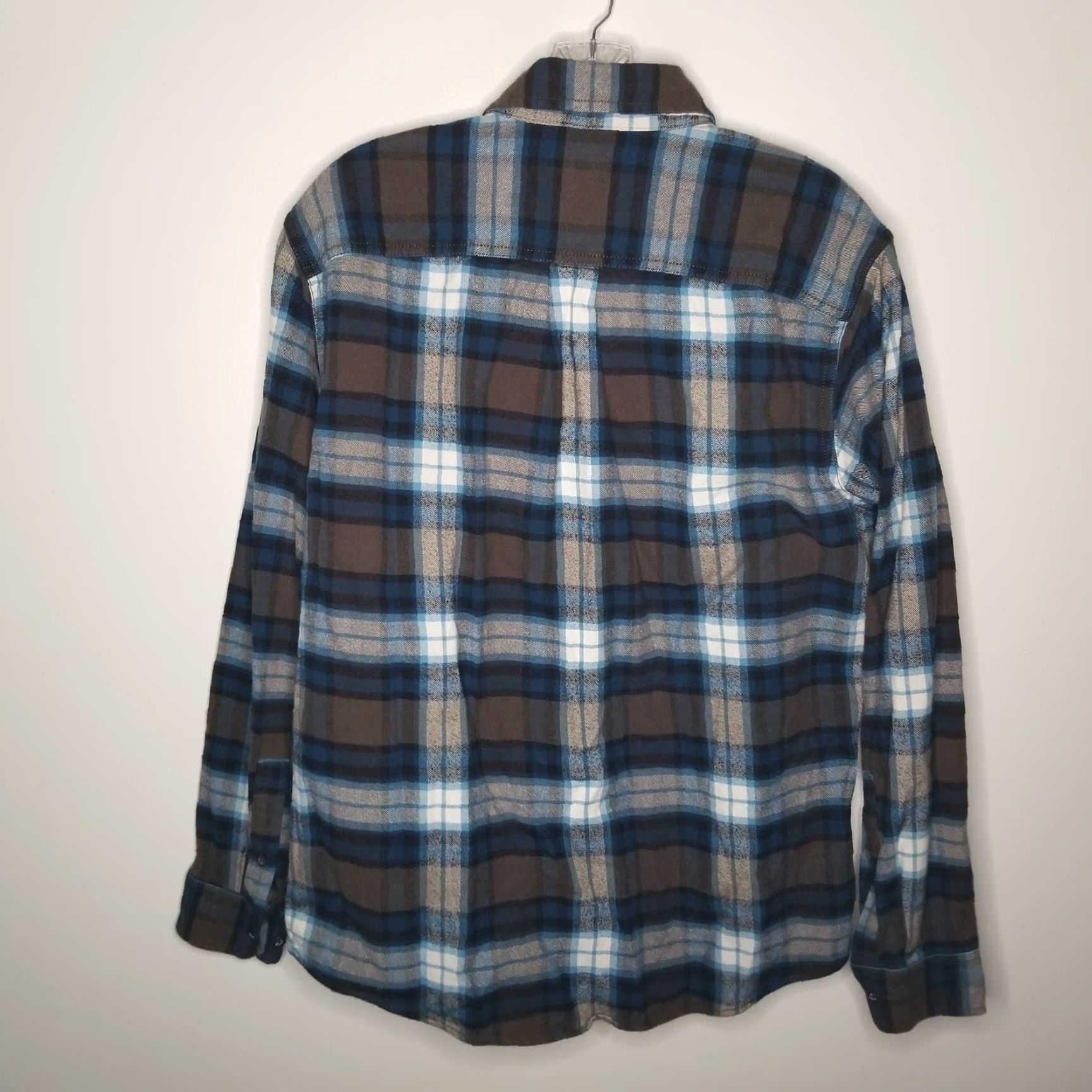 Eddie Bauer VINTAGE? Eddie Bauer Button-Up Shirt Men Plaid Flannel Long Sleeve Brown Blue Size M Adult Medium Plaid Shirt Mens Size US M / EU 48-50 / 2 - 5 Thumbnail