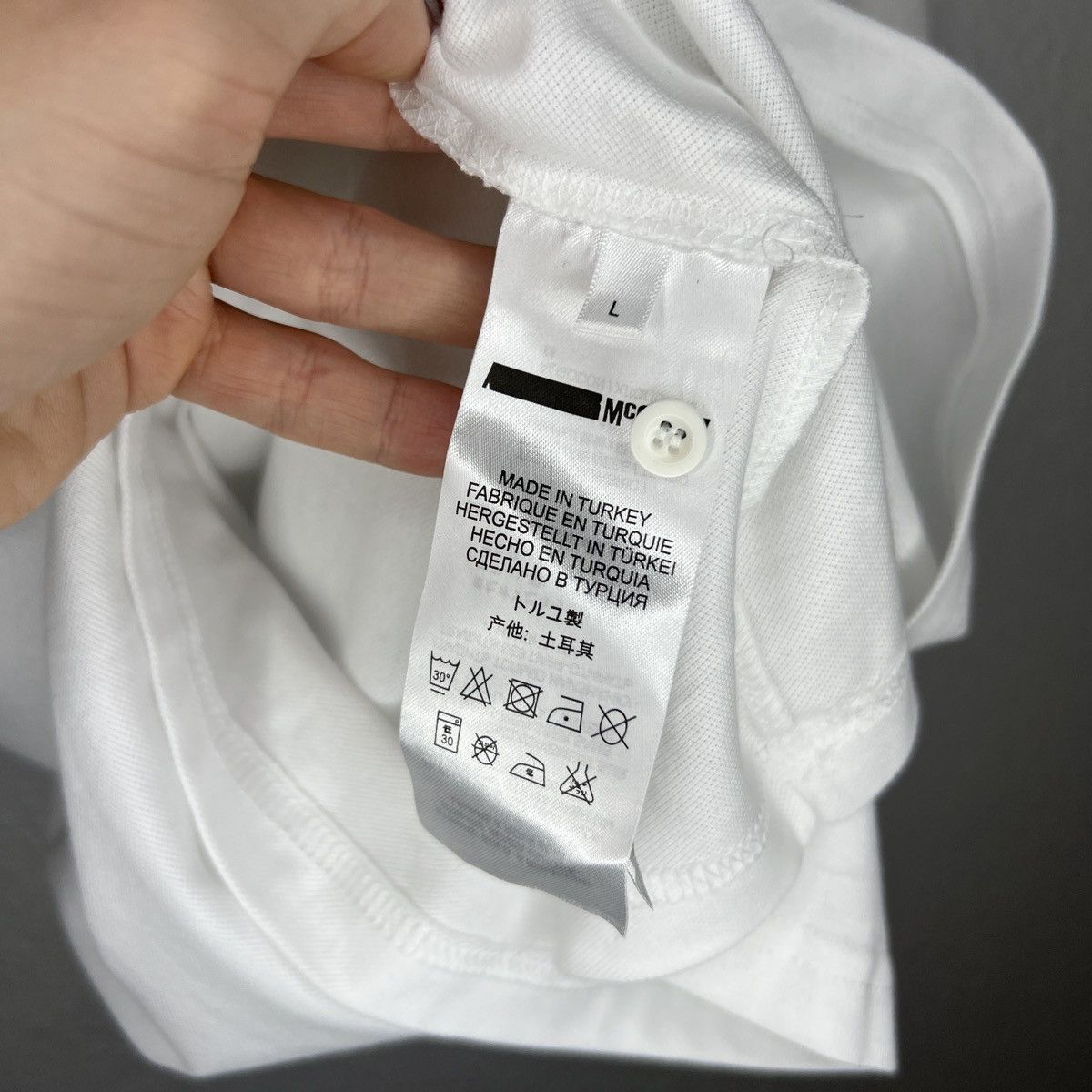 Alexander McQueen × MCQ Alexander Mcqueen MCQ Polo Tshirt Tee White Drill Y2K Hype Size US L / EU 52-54 / 3 - 5 Thumbnail