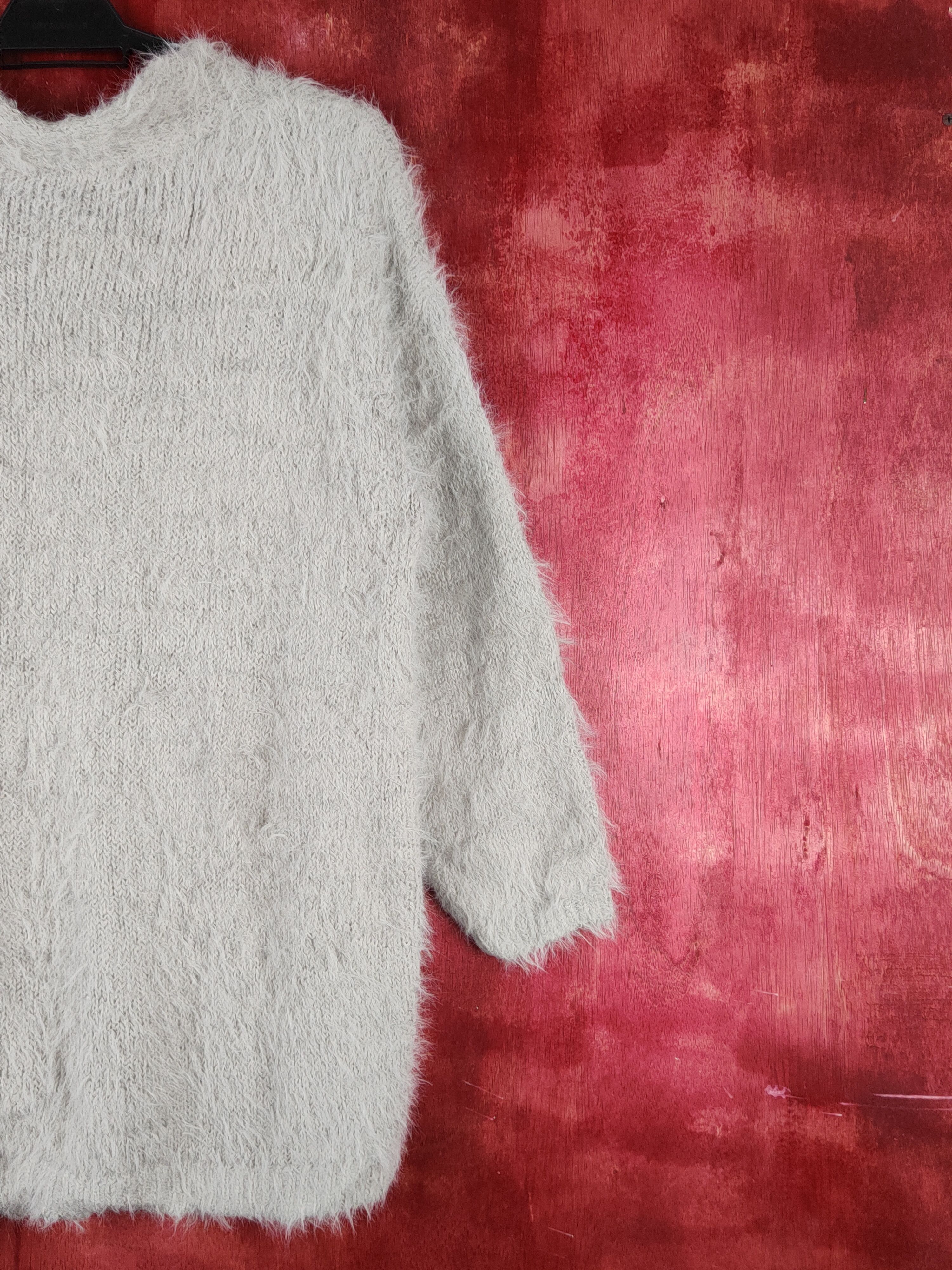 Vintage Lepsim Gray Shag Shaggy Fur Mohair Knitwear Cardigan #S1942 Size M / US 6-8 / IT 42-44 - 9 Thumbnail