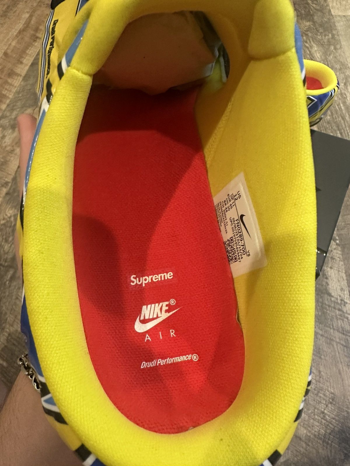 Nike × Supreme Supreme x Nike Clogposite Opti Yellow Blue Brand New in Box Size US 12 / EU 45 - 7 Thumbnail