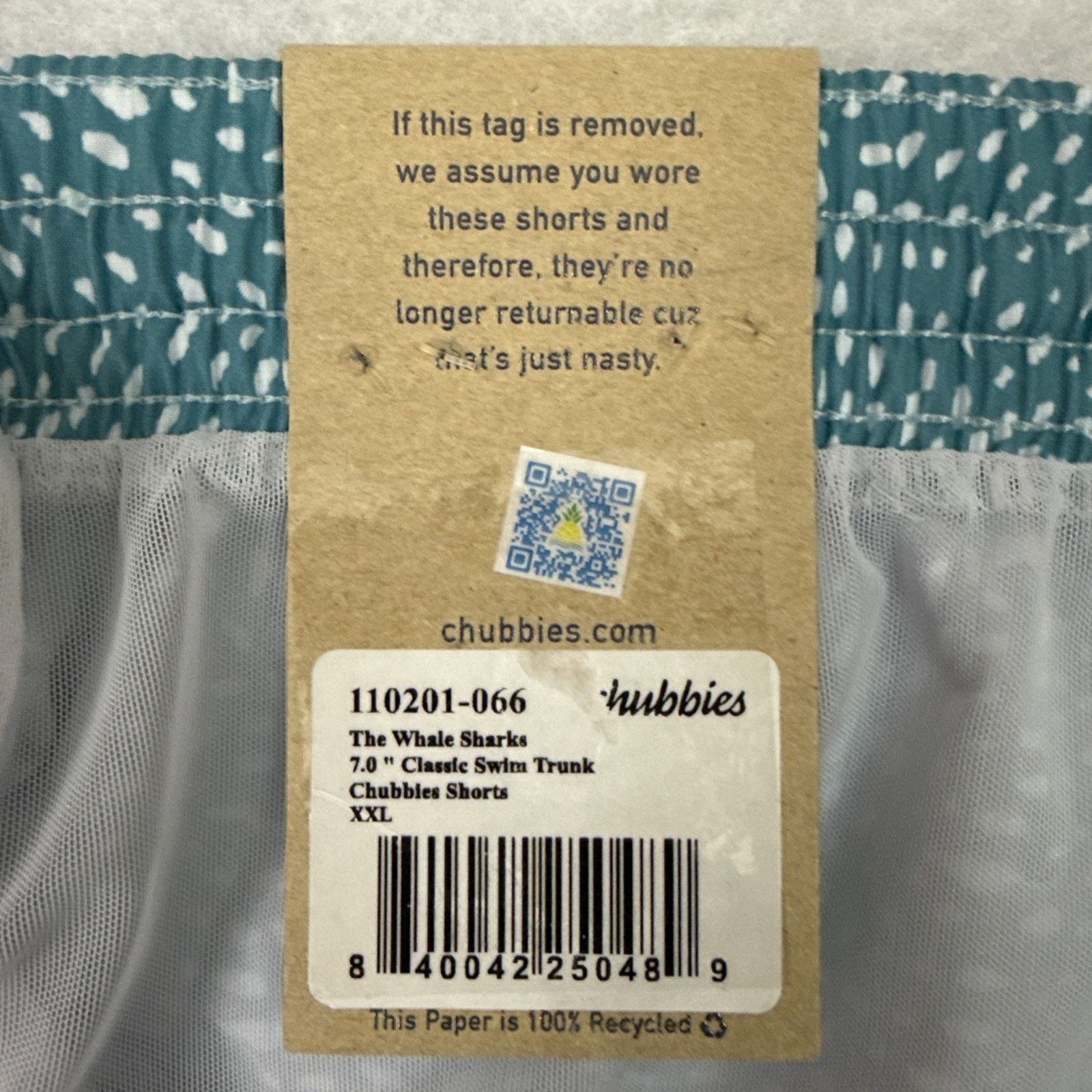 Chubbies Chubbies The Whale Sharks Swim Trunks Mens XXL Blue 7" NWT Size US 38 / EU 54 - 9 Thumbnail