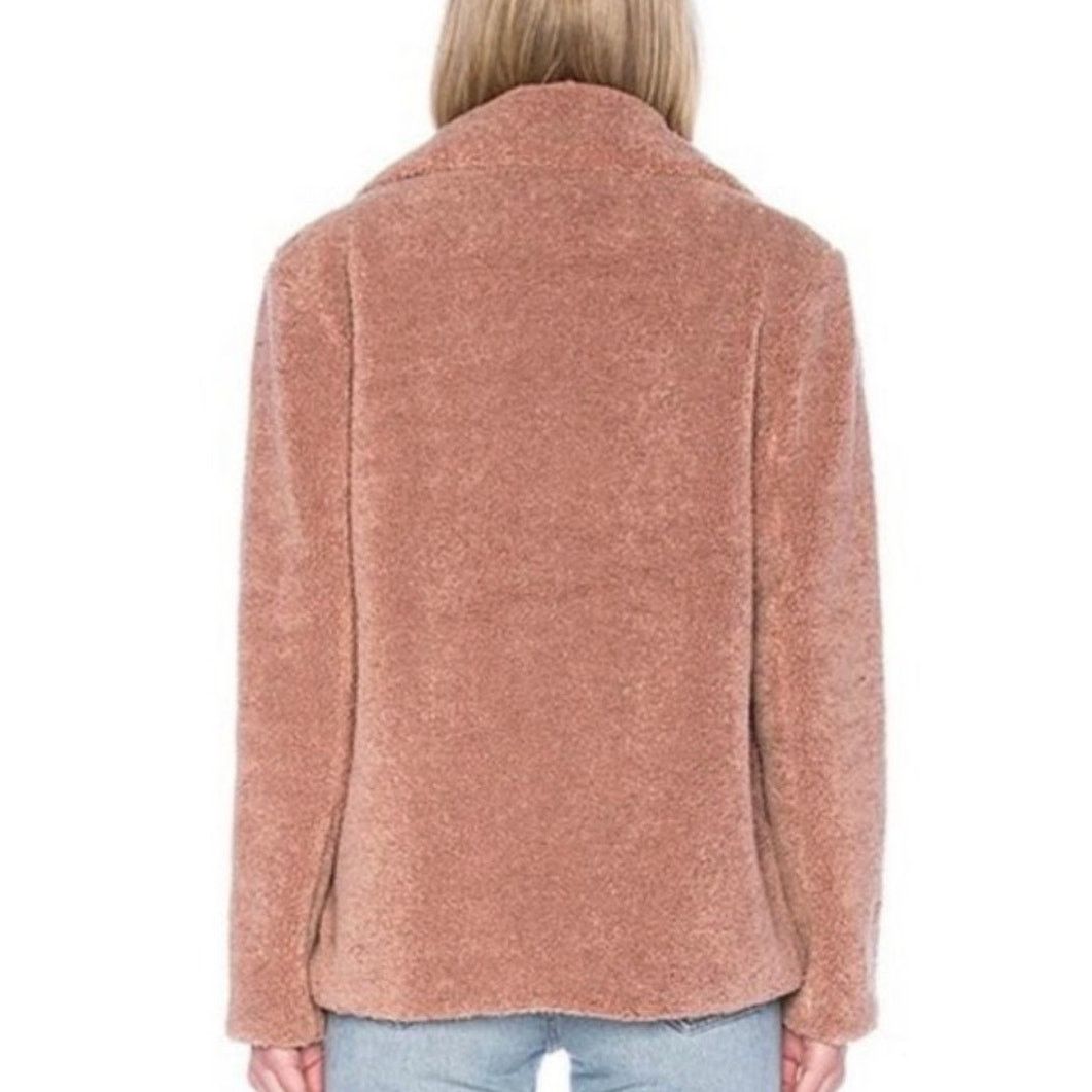 REVOLVE Revolve Mink Pink Dusty Rose Pink Sherpa Teddy Jacket Small Size S / US 4 / IT 40 - 9 Thumbnail