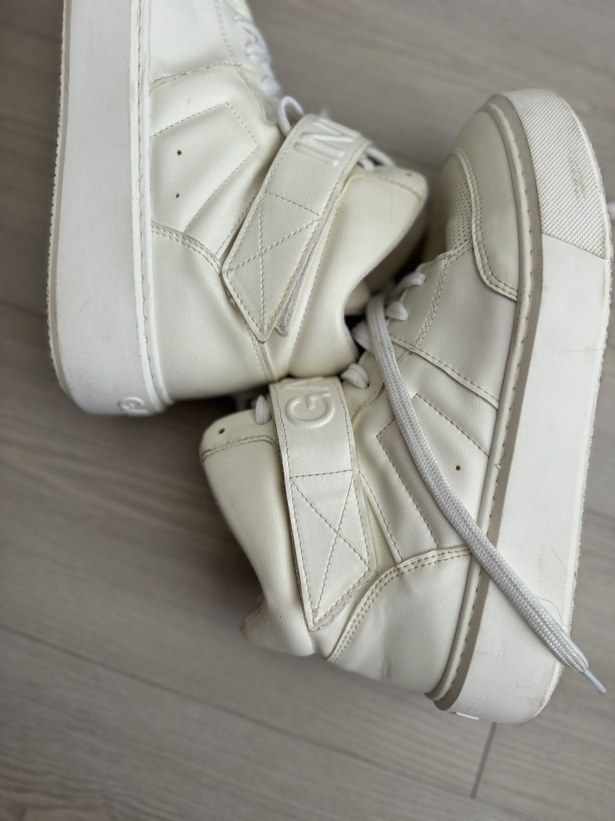 Ganni GANNI White Sporty Mix High-Too Sneakers EU 39 Size US 9 / IT 39 - 10 Thumbnail
