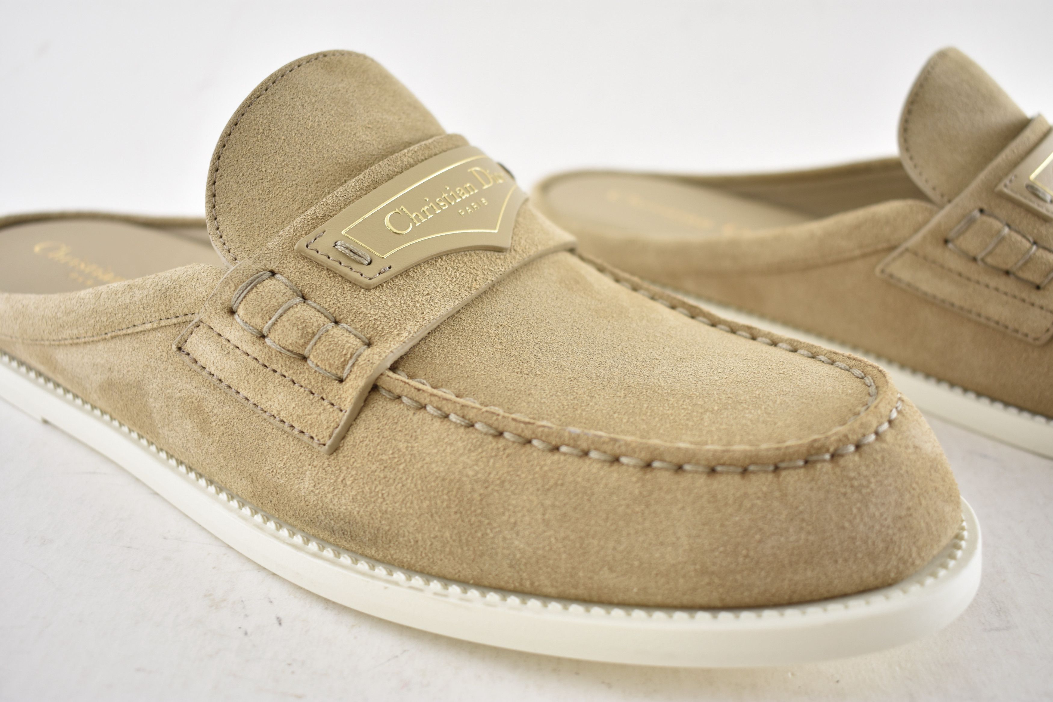 Dior Dior Boy Mule Corde Beige Suede Backless Logo Loafer Flat 42 Size US 12 / IT 42 - 8 Thumbnail
