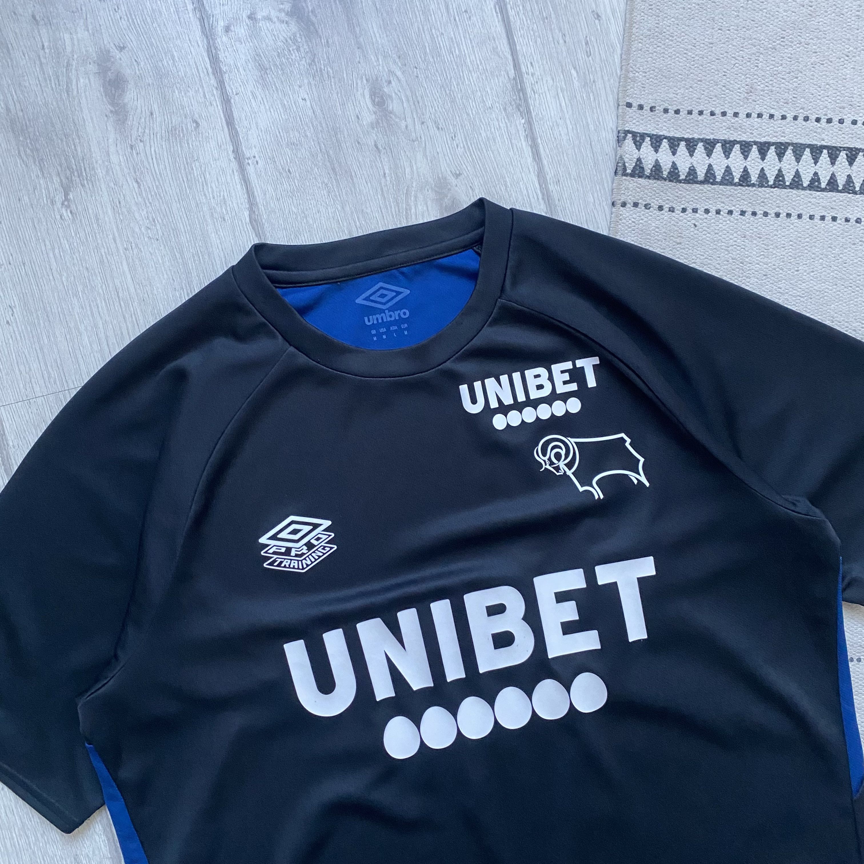 Umbro ⚽️ Blockore Umbro Derby county soccer jersey Drill England Size US M / EU 48-50 / 2 - 2 Thumbnail
