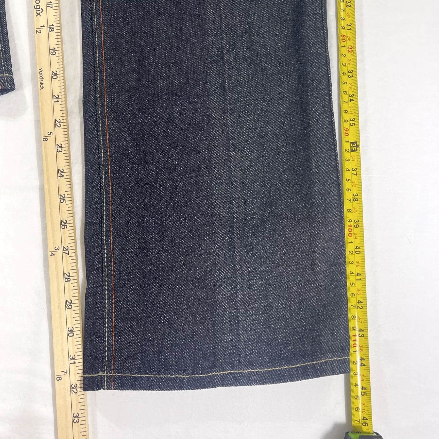 CO VINTAGE 5ive Jungle & Co Jeans 36 Mens Dark Blue 5-Pocket Distressed Wide-Leg Cotton Denim Hip Hop Baggy 90s Style Casual Mens Jeans Size US 36 / EU 52 - 4 Thumbnail
