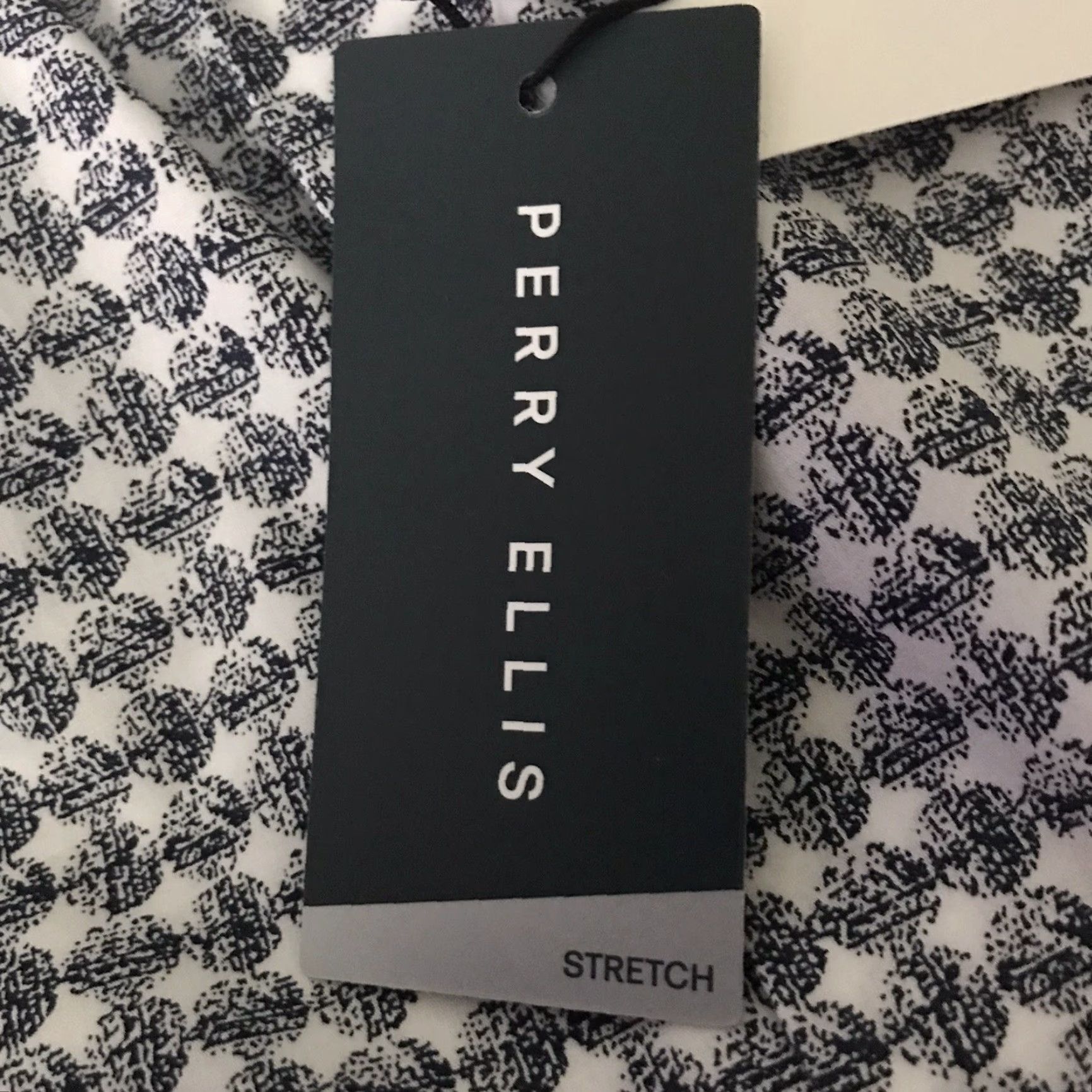 Perry Ellis Perry Ellis Shirt Mens Medium Short Sleeve Circle Pattern Stretch Bright White NEW Button-Up Button-Front Casual 98% Cotton 2% Elastane Size US M / EU 48-50 / 2 - 6 Thumbnail