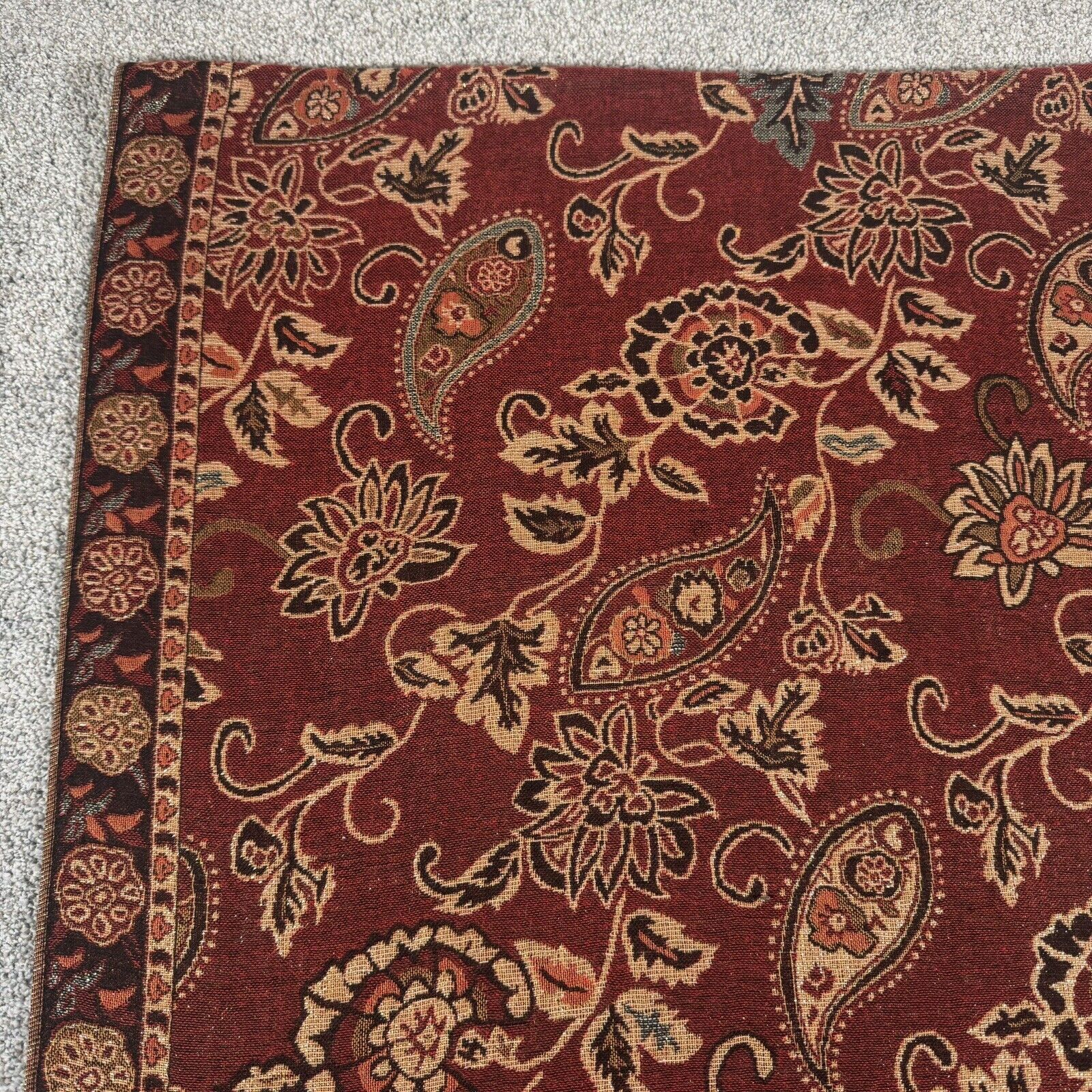 Other Paisley Floral Scarf Red Multicolor Fringe Sparkly Elegant Size ONE SIZE - 9 Thumbnail