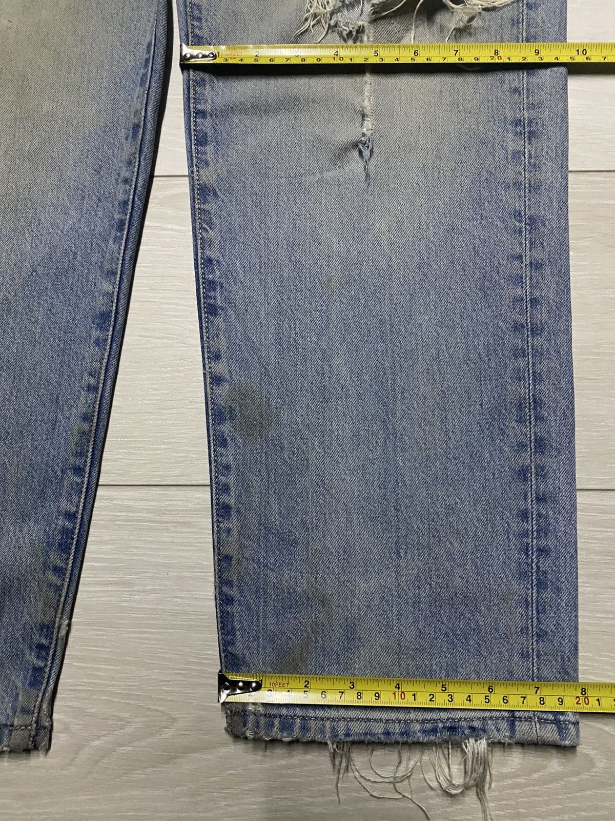 Uniqlo Vintage Japanese Uniqlo Grunge Distressed Tappered Leg Jeans Size US 34 / EU 50 - 20 Thumbnail