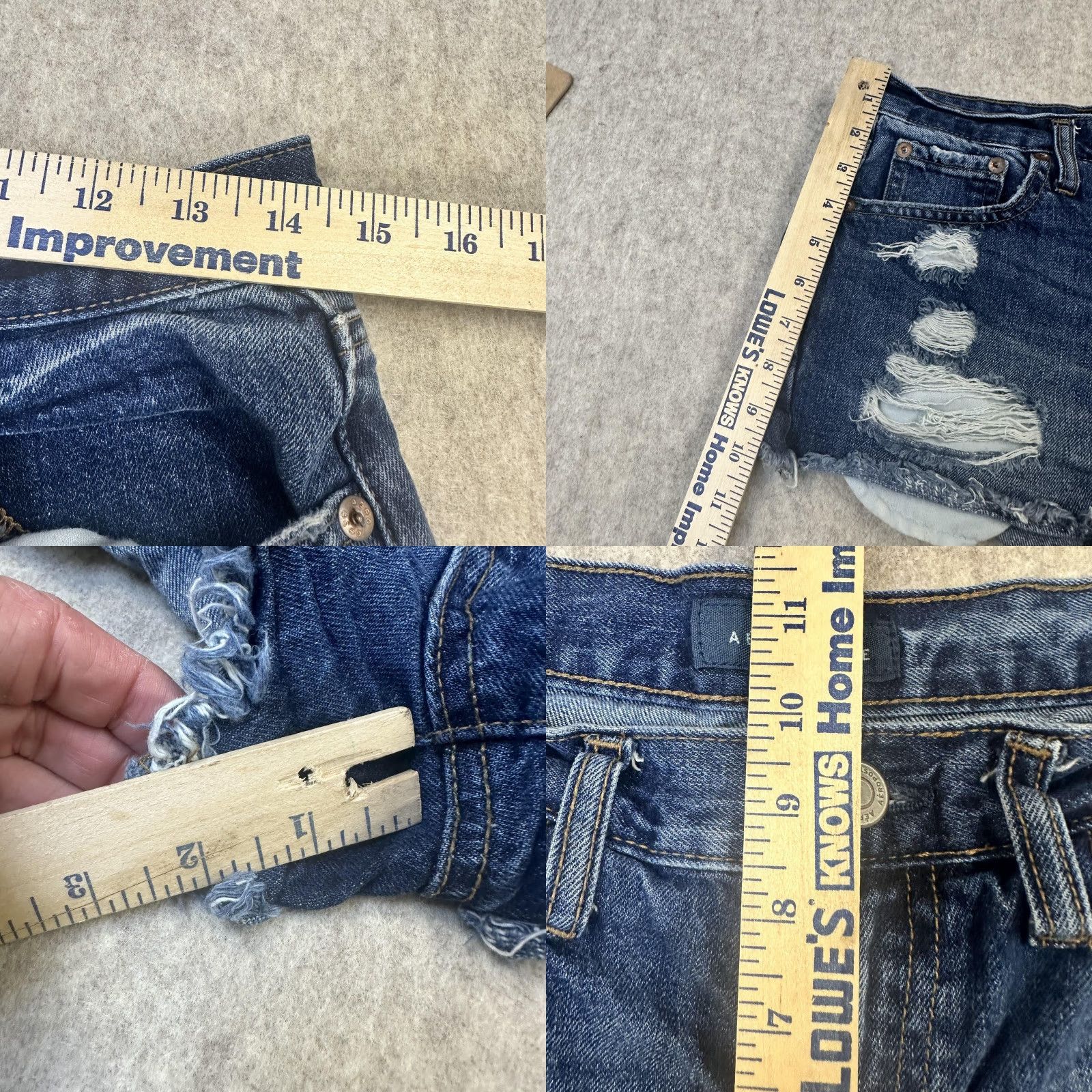 Vintage Aéropostale Booty Shorts Womens 4 Blue Distressed Denim Frayed On Trend Denim Shorts Women 4 blue distressed girlfriend party beach casual Size 27" / US 4 / IT 40 - 8 Thumbnail