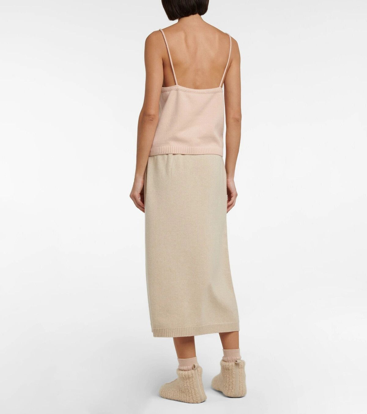 Loro Piana o1srvl11e1024 Cocooning Fine Ajour Tank Top in Pink Size XL / US 12-14 / IT 48-50 - 5 Thumbnail