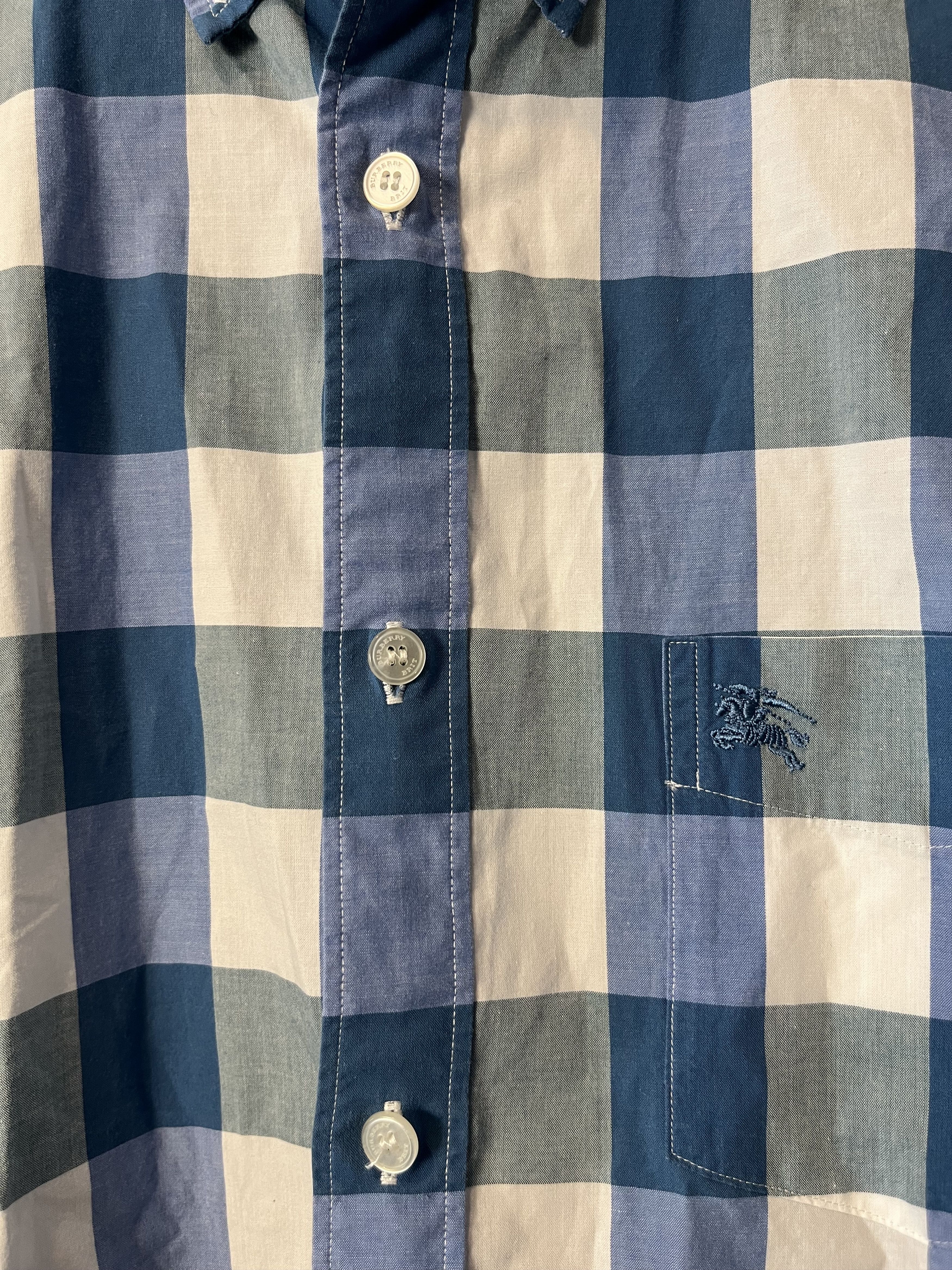 Burberry × Vintage Burberry Brit Blue Nova Check Shirt Size US L / EU 52-54 / 3 - 4 Thumbnail