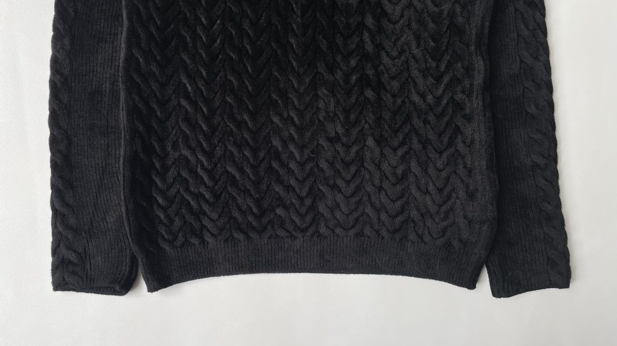 Haider Ackermann Black Chenile Chevron Velvet Sweater Size US S / EU 44-46 / 1 - 7 Thumbnail