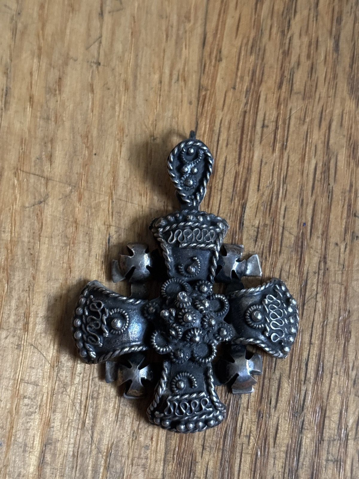 Vintage mexico silver cross pendant 925