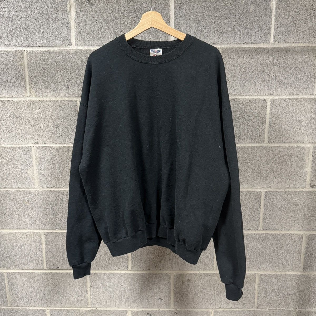 Vintage 90s Black Blank Crewneck Sweatshirt ERD Grunge Chrome Size US XL / EU 56 / 4 - 1 Thumbnail