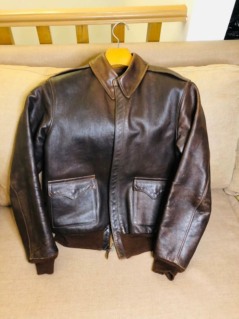 The Real McCoy's The Real McCoys A2 Leather Jacket Slim Fit Real McCoy Made Size US M / EU 48-50 / 2 - 4 Thumbnail