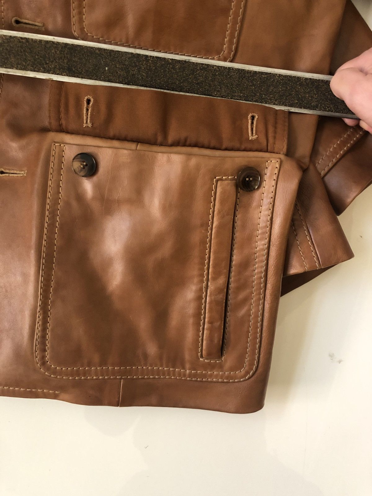 Gucci GUCCI by TOM FORD 2000’s leather safari jacket Size US M / EU 48-50 / 2 - 7 Thumbnail