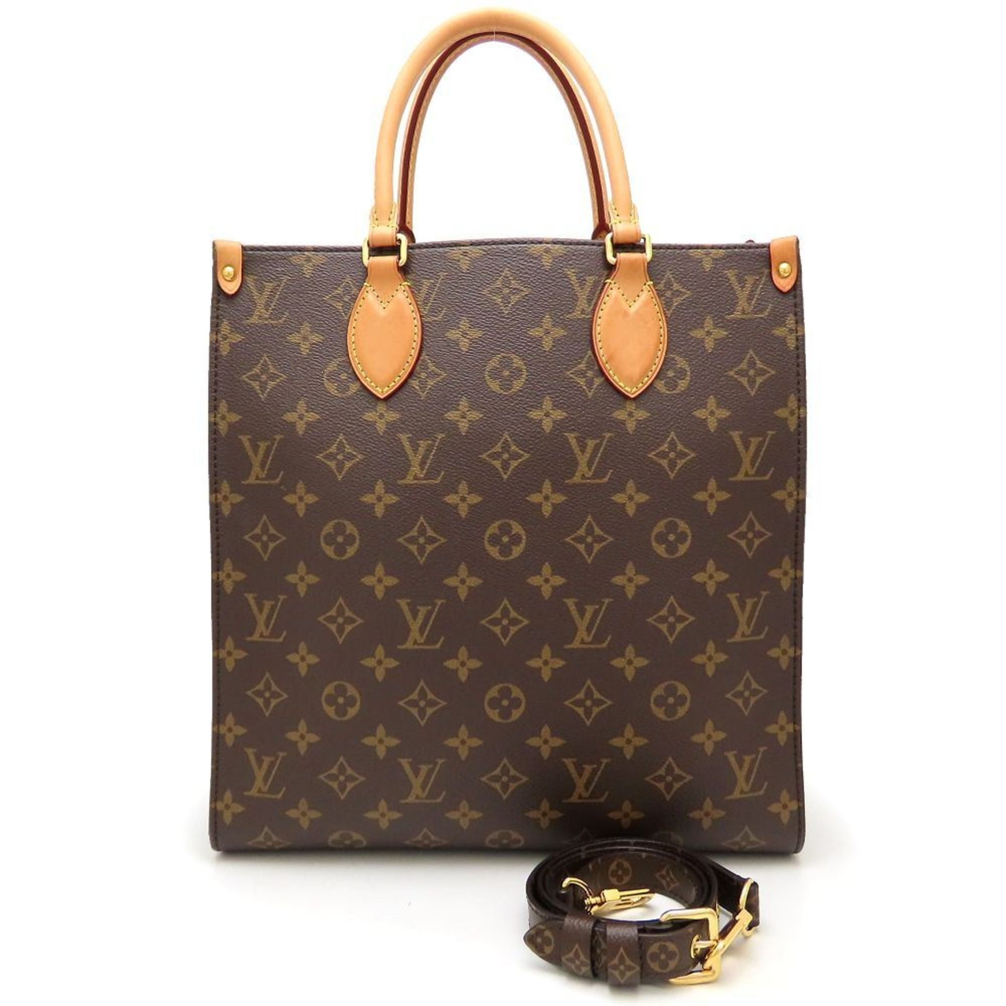 Louis Vuitton LOUIS VUITTON Monogram Sac Plat PM M45848 2-Way Tote Bag, Brown, Women's, 353111 Size ONE SIZE - 1 Thumbnail