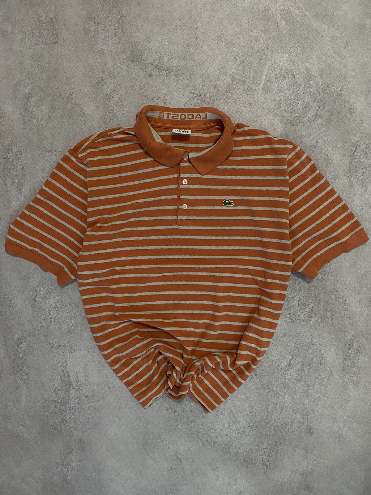 Lacoste × Vintage 🧡 Vintage Polo Lacoste Lined Summer Edition Size US XXL / EU 58 / 5 - 1 Thumbnail