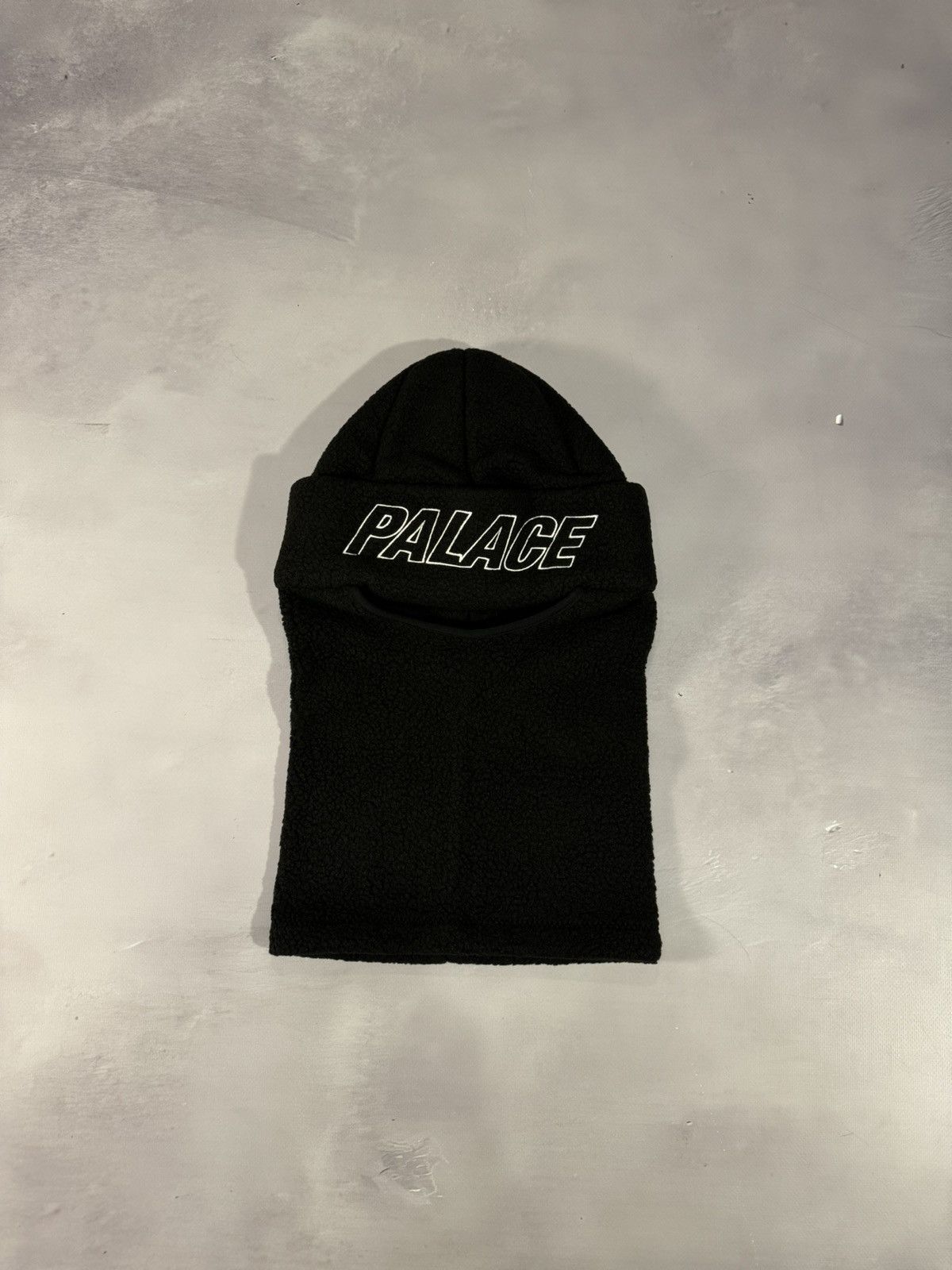 image of Fw23 Palace Fleece Facewarmer Beanie(Black), Men's