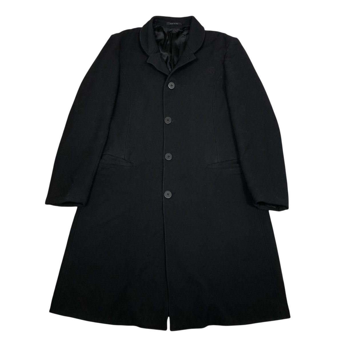 Emporio Armani 🔥RICH BLACK VINTAGE FLY LONG COATS WOOL EMPORIO ARMANI ITALY Size US M / EU 48-50 / 2 - 1 Thumbnail