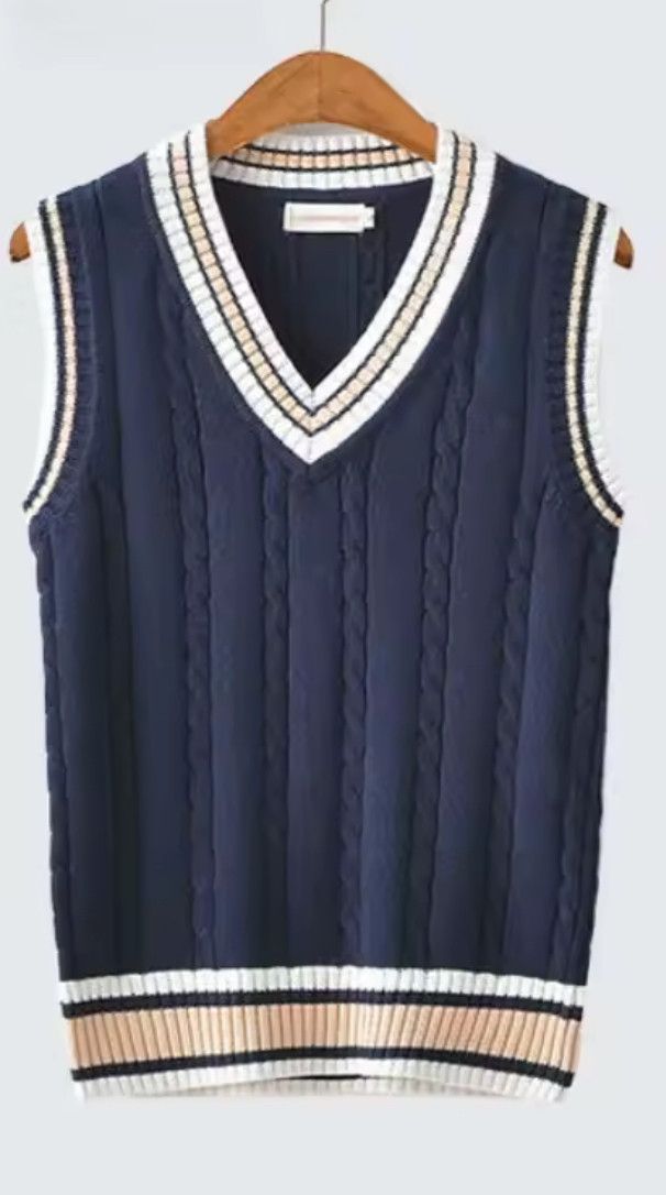 Japanese Brand Vintage Retro Sweater Vest Men Thicken V-neck Knitwear Size US XXL / EU 58 / 5 - 1 Thumbnail