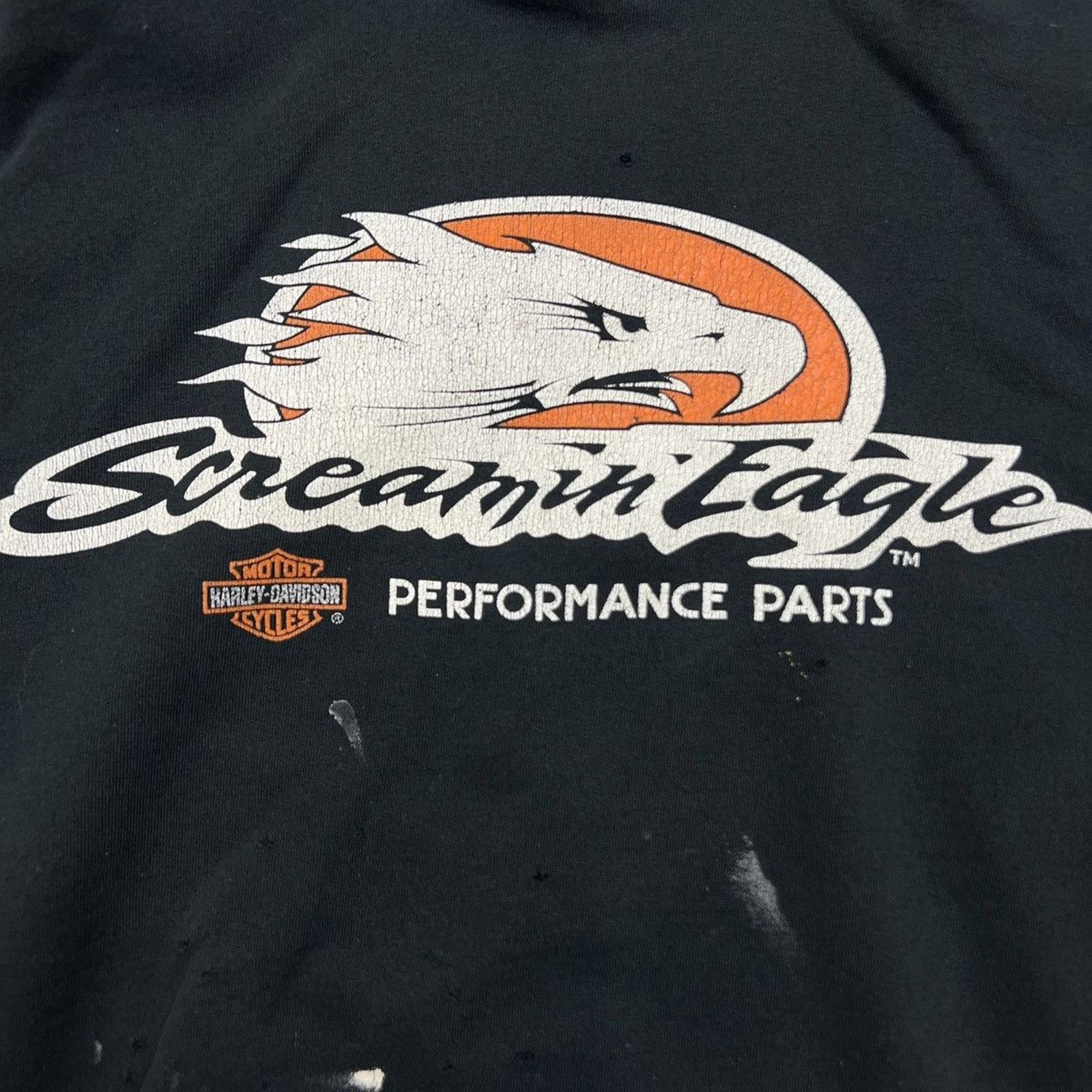 Harley Davidson × Vintage Vintage Harley Davidson Hoodie Eagle Distressed Thrashed Size US XL / EU 56 / 4 - 2 Thumbnail