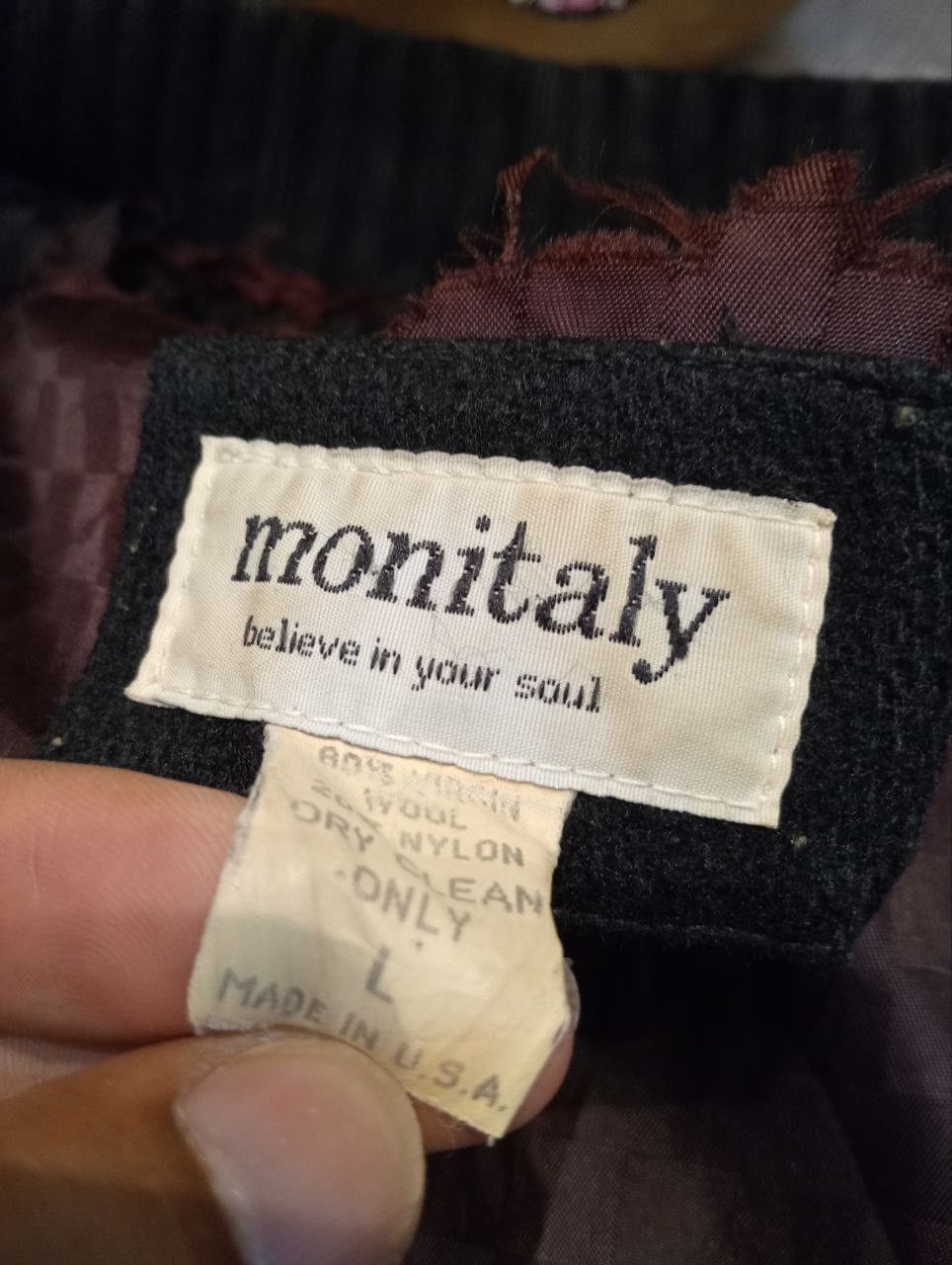 Monitaly VINTAGE MONITALY ZIPPER WOOL BLEND JACKET SIZE L Size US L / EU 52-54 / 3 - 9 Thumbnail