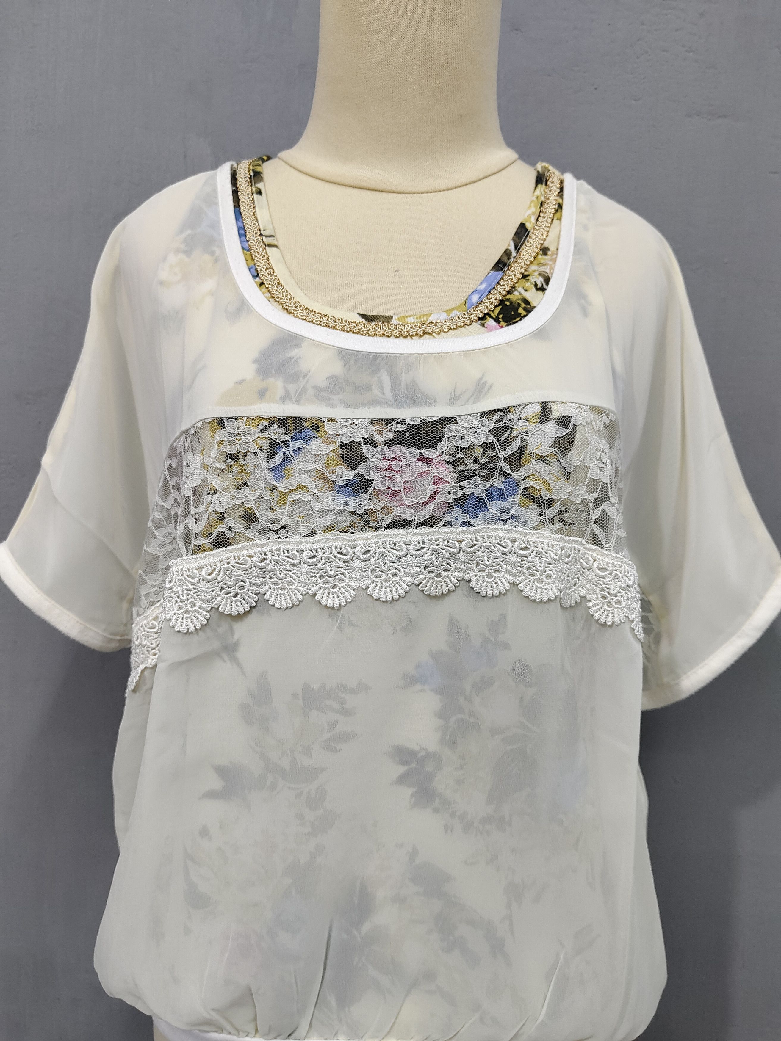 LIZ LISA 2000s Axes Femme🇯🇵 Layered Sheer Chiffon Floral Inner Lace Size M / US 6-8 / IT 42-44 - 2 Thumbnail