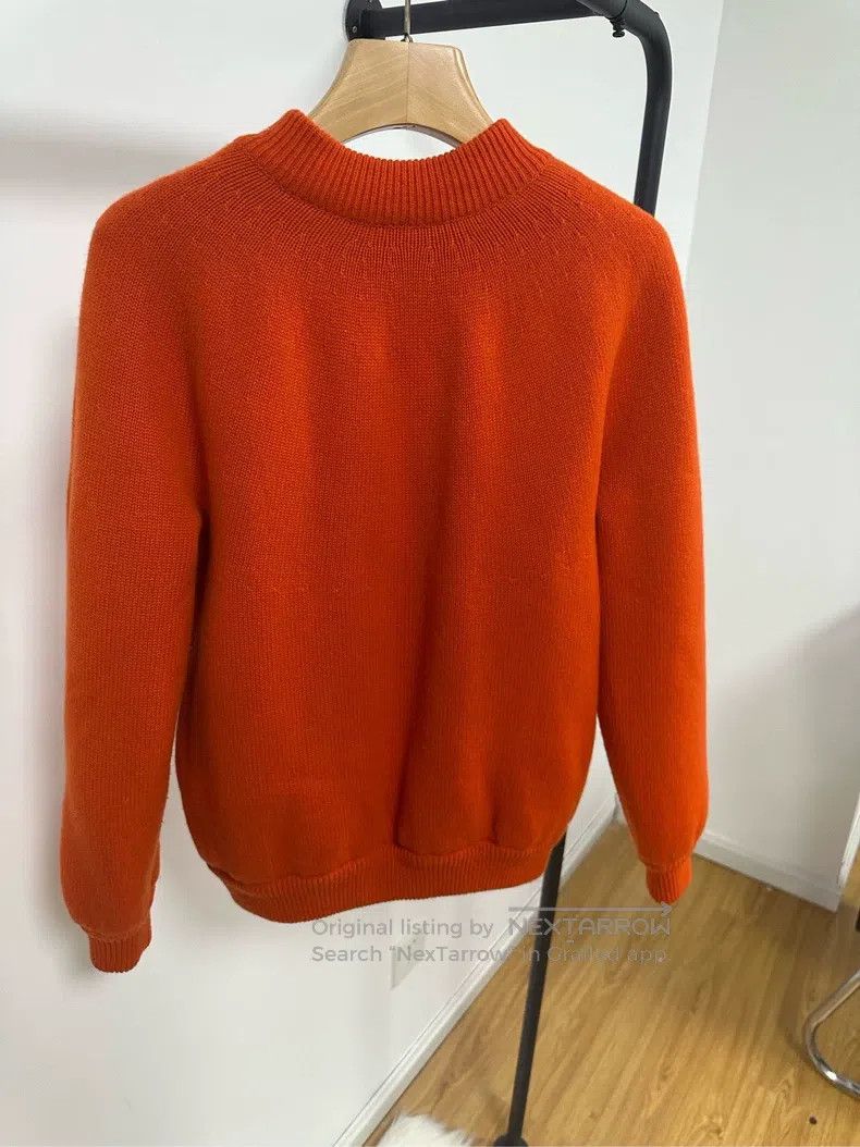 Hermes Hermes Hermes Orange Knit Sweater Jacket Size XXS / US 00 / IT 34 - 2 Thumbnail