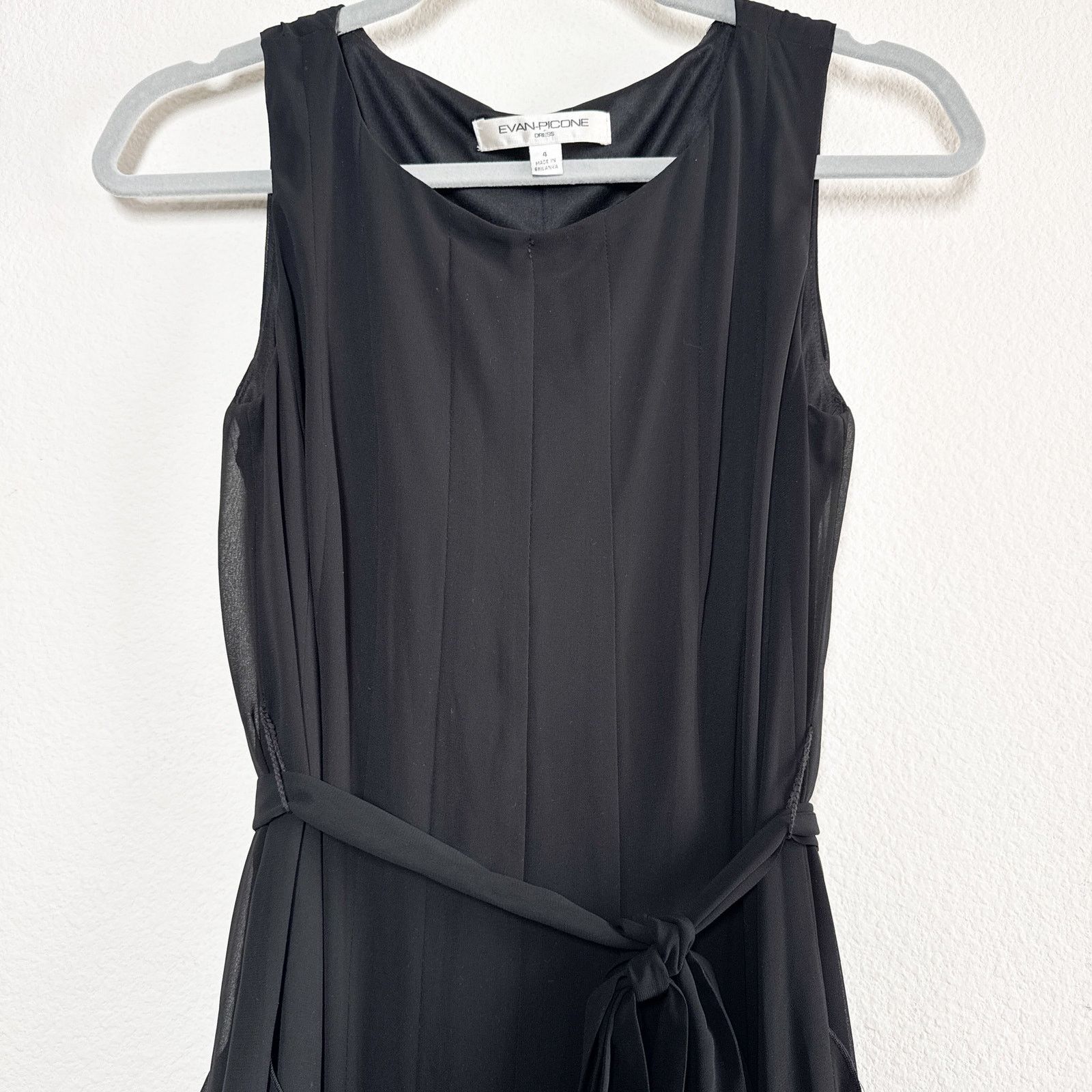 Evan Picone Vintage Evan Picone Black Chiffon Ruffle Fit & Flare Dress 4 Size S / US 4 / IT 40 - 2 Thumbnail