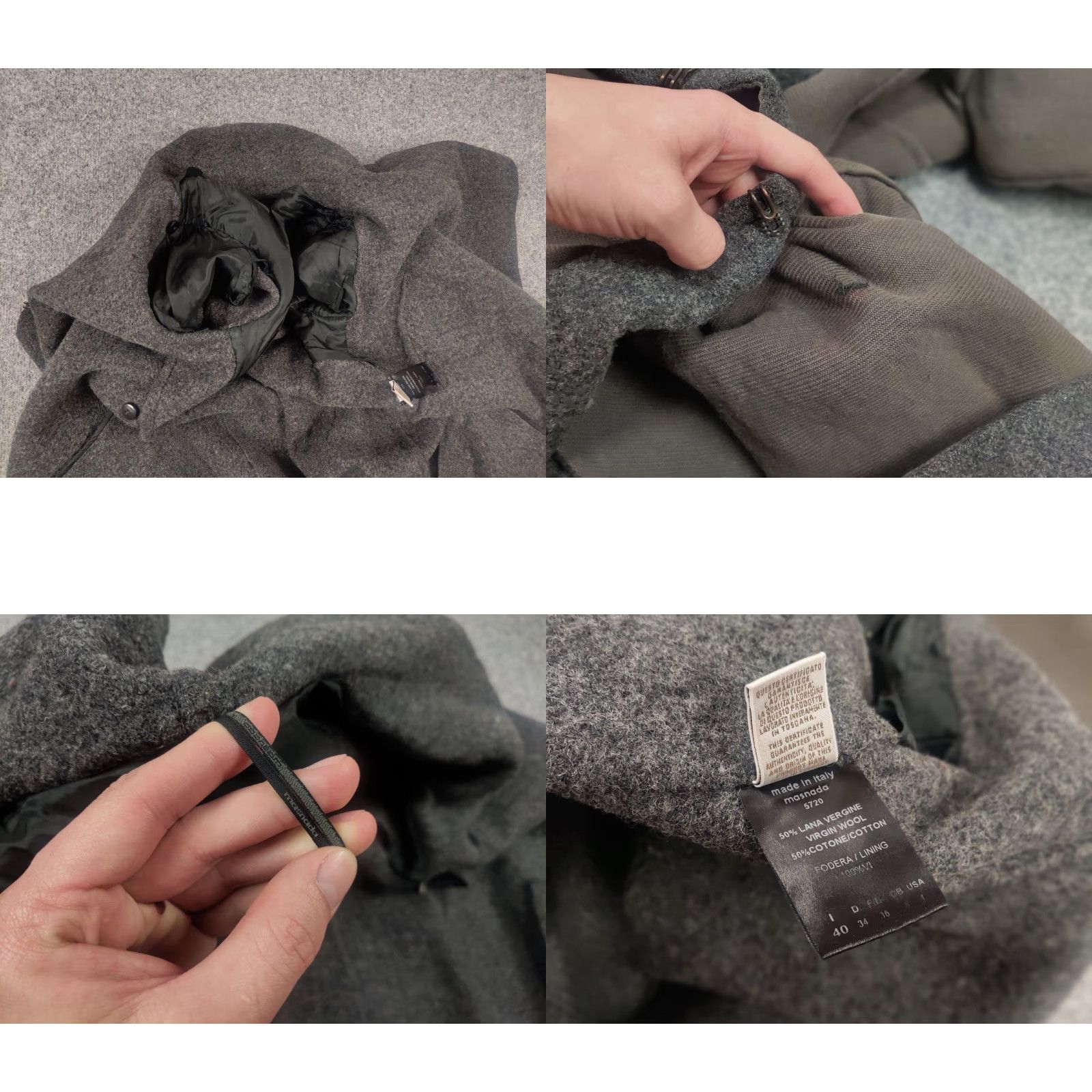 Vintage Masnada Italy Design asymmetric clasp Wool Blend Long coat Jacket Faded MA Size S / US 4 / IT 40 - 11 Thumbnail