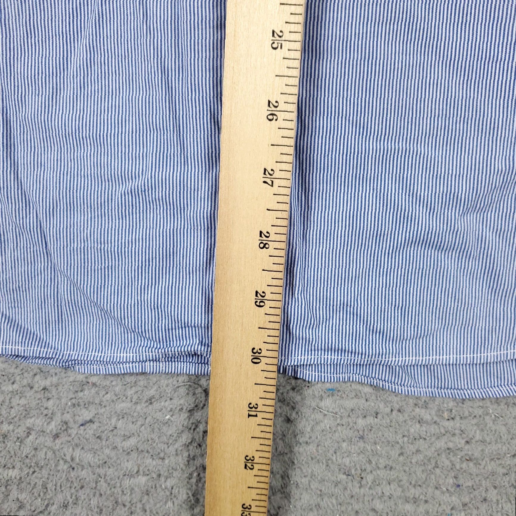 Tommy Hilfiger VINTAGE Tommy Hilfiger Shirt Mens 17.5 Blue Striped Dress Shirt Long Sleeve Button Up Size 46R - 6 Thumbnail
