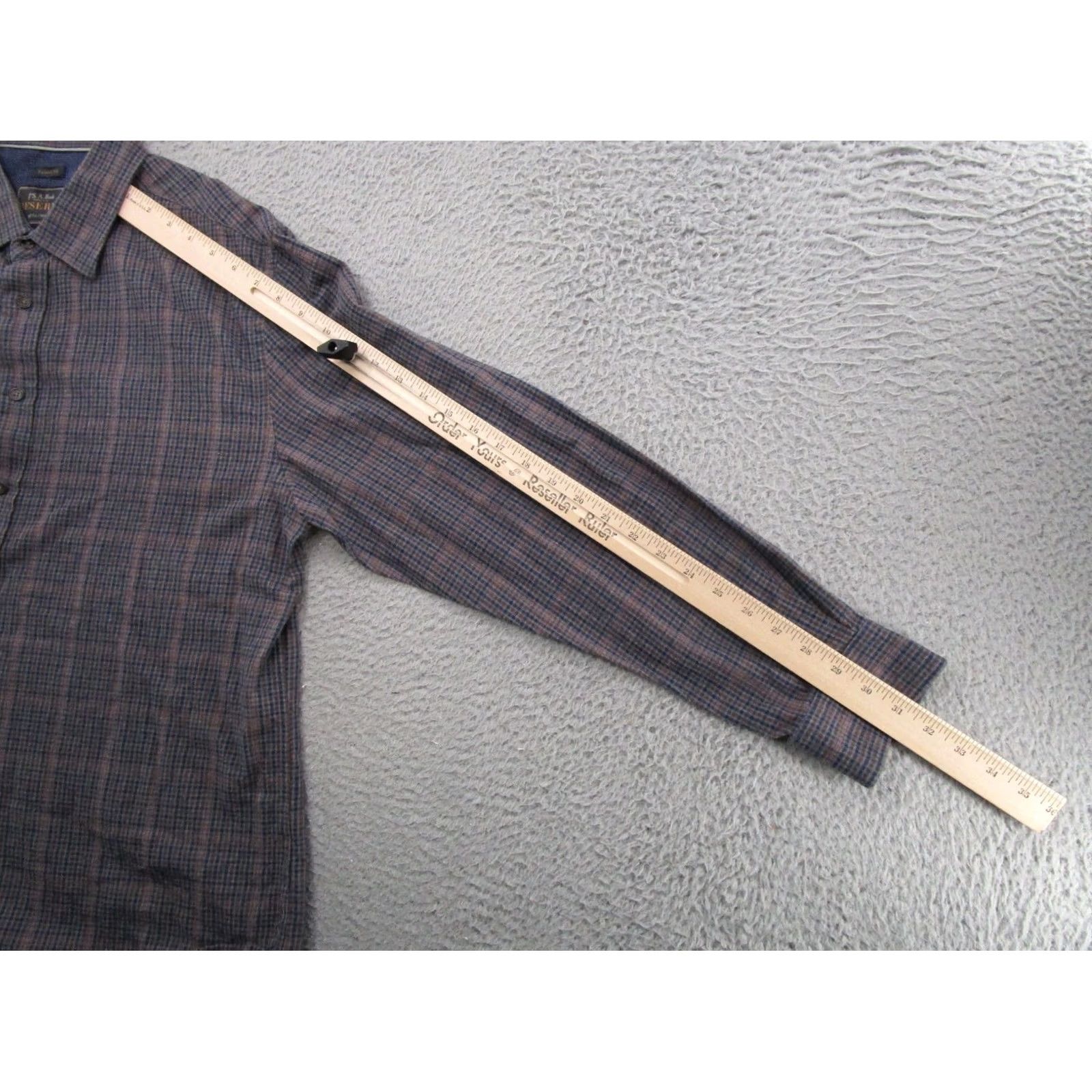 Jos. A. Bank JOS.A.BANK 1905 Flannel Plaid Mens Tailored Fit Shirt XL Cashmere Blend Size US XL / EU 56 / 4 - 7 Thumbnail