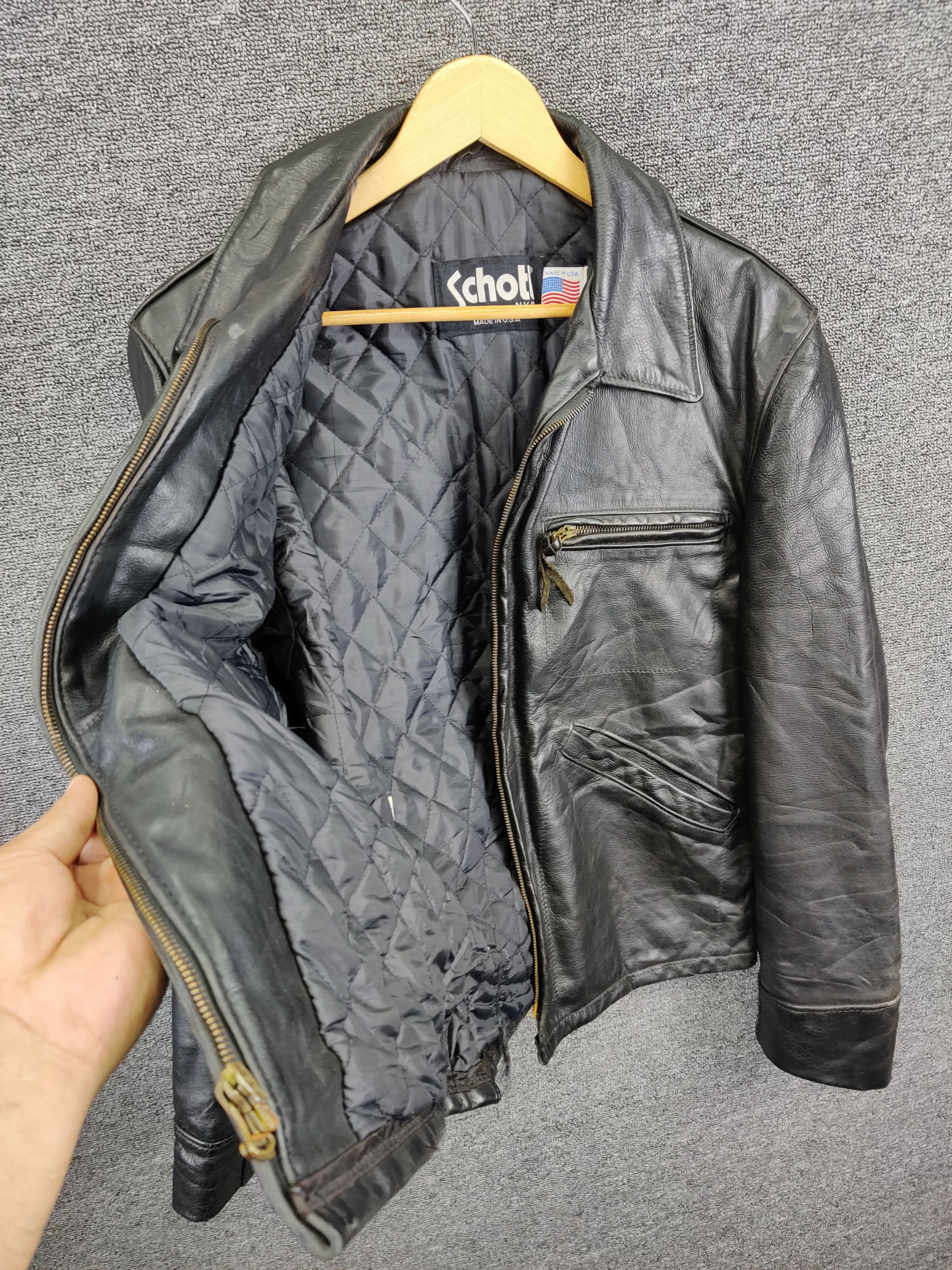 Schott Vintage 90s Schott NYC Leather Jacket Size US M / EU 48-50 / 2 - 7 Thumbnail