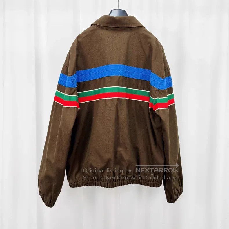 Gucci Gucci Brown letter webbing zipper jacket Size US M / EU 48-50 / 2 - 2 Thumbnail