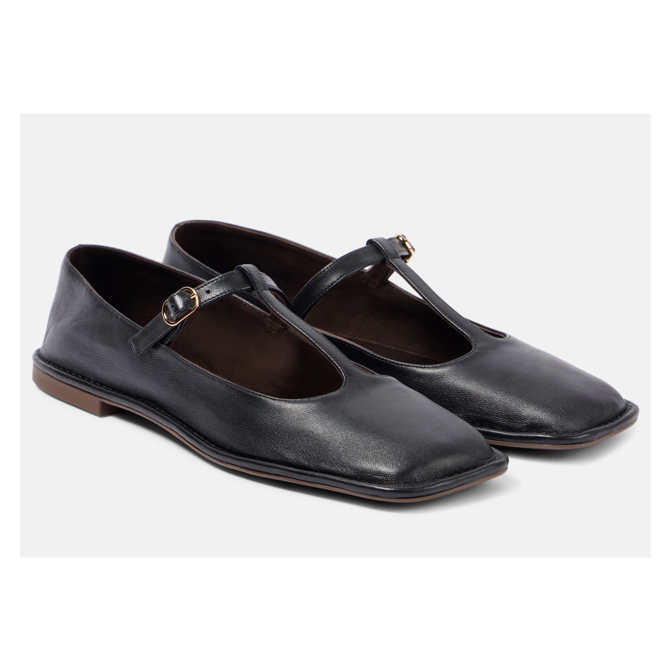The Row THE ROW black square toe t-strap leather ballet flats 10 40 Size US 10 / IT 40 - 1 Thumbnail