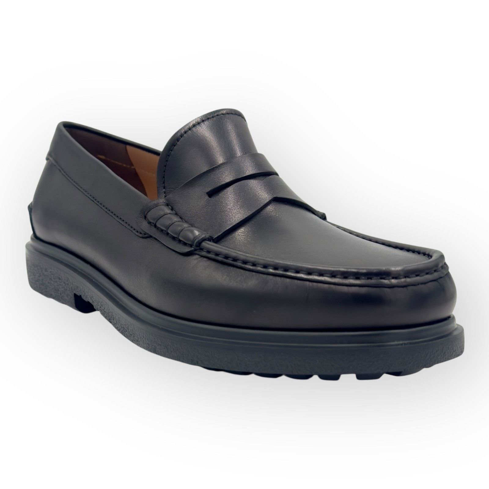 Salvatore Ferragamo Ferragamo Men's Leather Penny Loafers in black UK10.5 Size US 11.5 / EU 44-45 - 3 Thumbnail