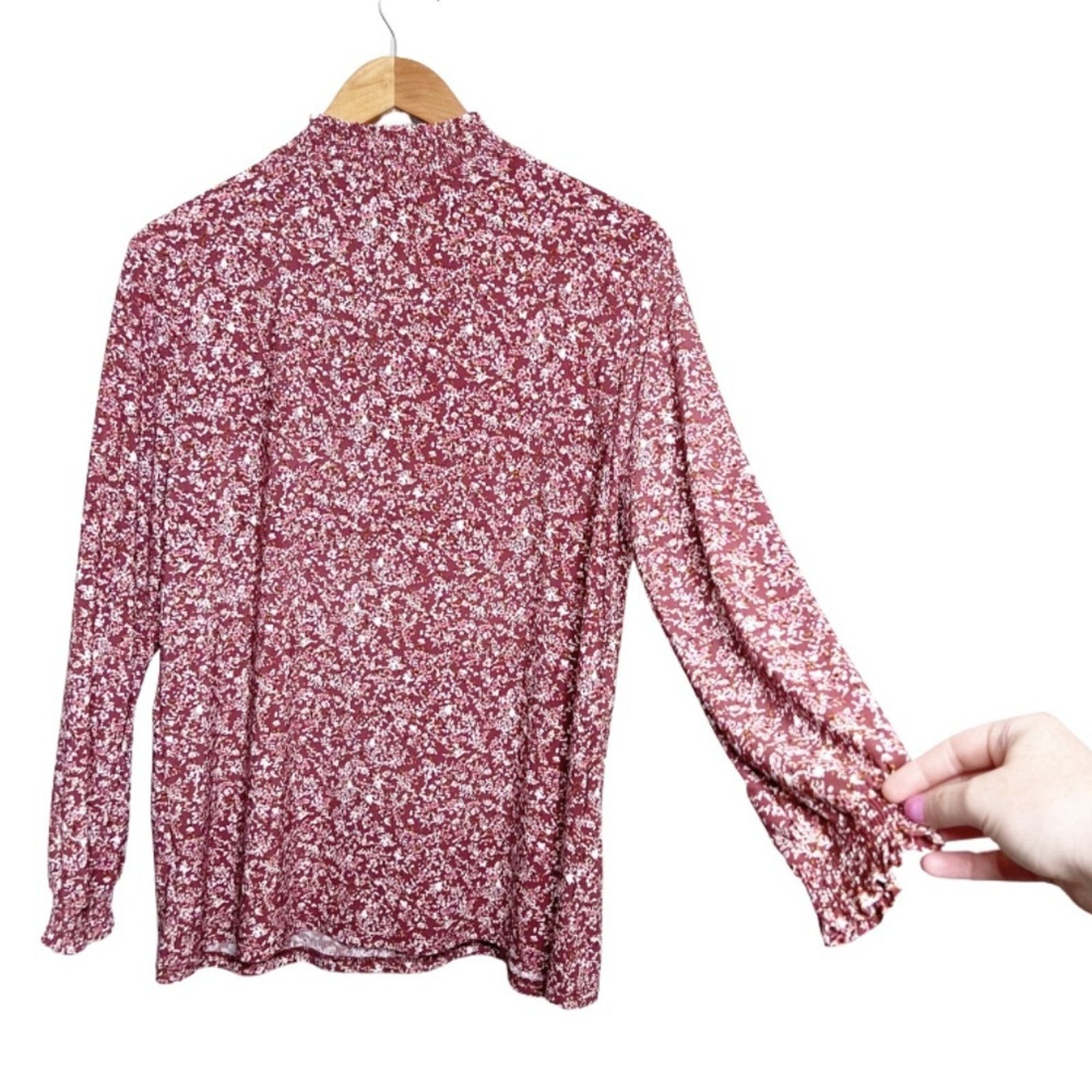 Anne Klein New with Tag Anne Klein Women's Floral Turtleneck Blouse Size L / US 10 / IT 46 - 11 Thumbnail