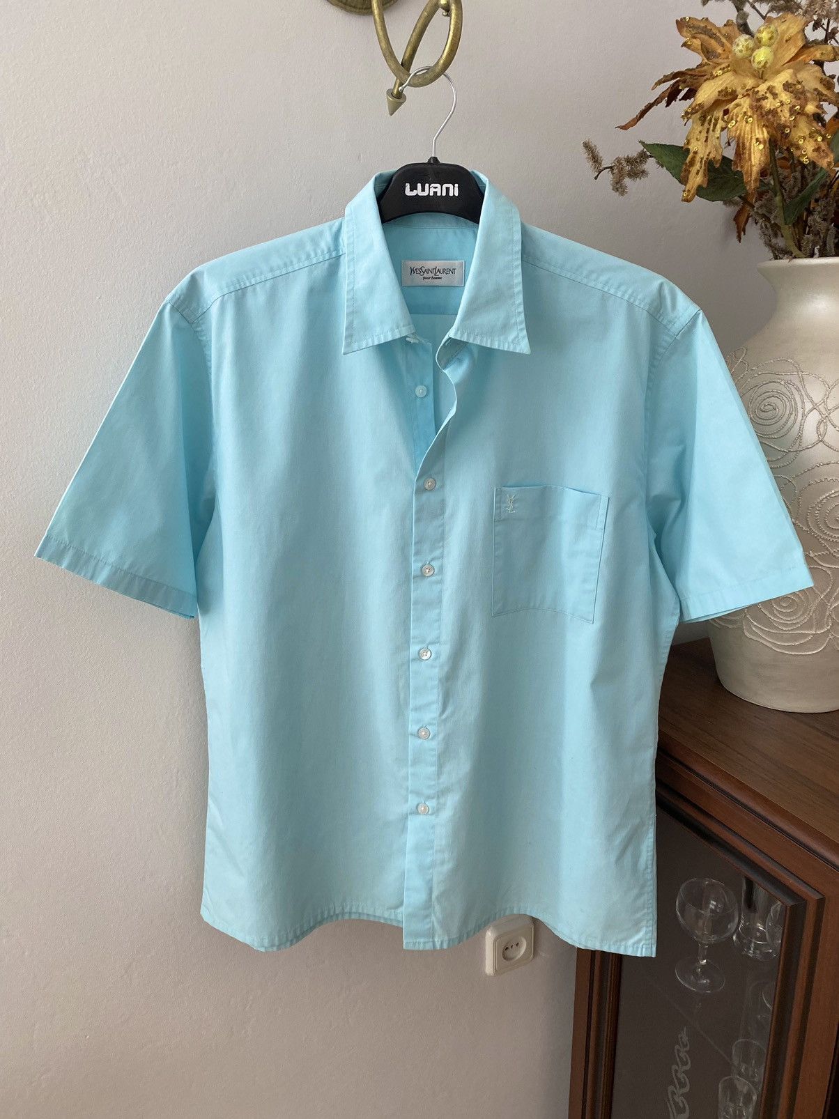 Yves Saint Laurent Vintage Yves Saint Laurent YSL Short Sleeve Button Up Shirt Size US L / EU 52-54 / 3 - 1 Thumbnail