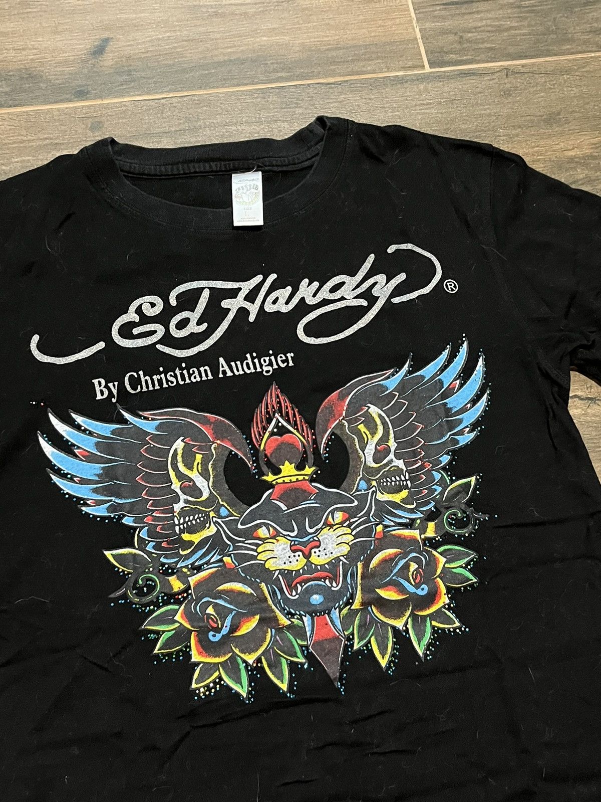 Christian Audigier × Ed Hardy Ed Hardy Tigers Audigier Y2K tshirt skull vintage affliciton Size US L / EU 52-54 / 3 - 2 Thumbnail
