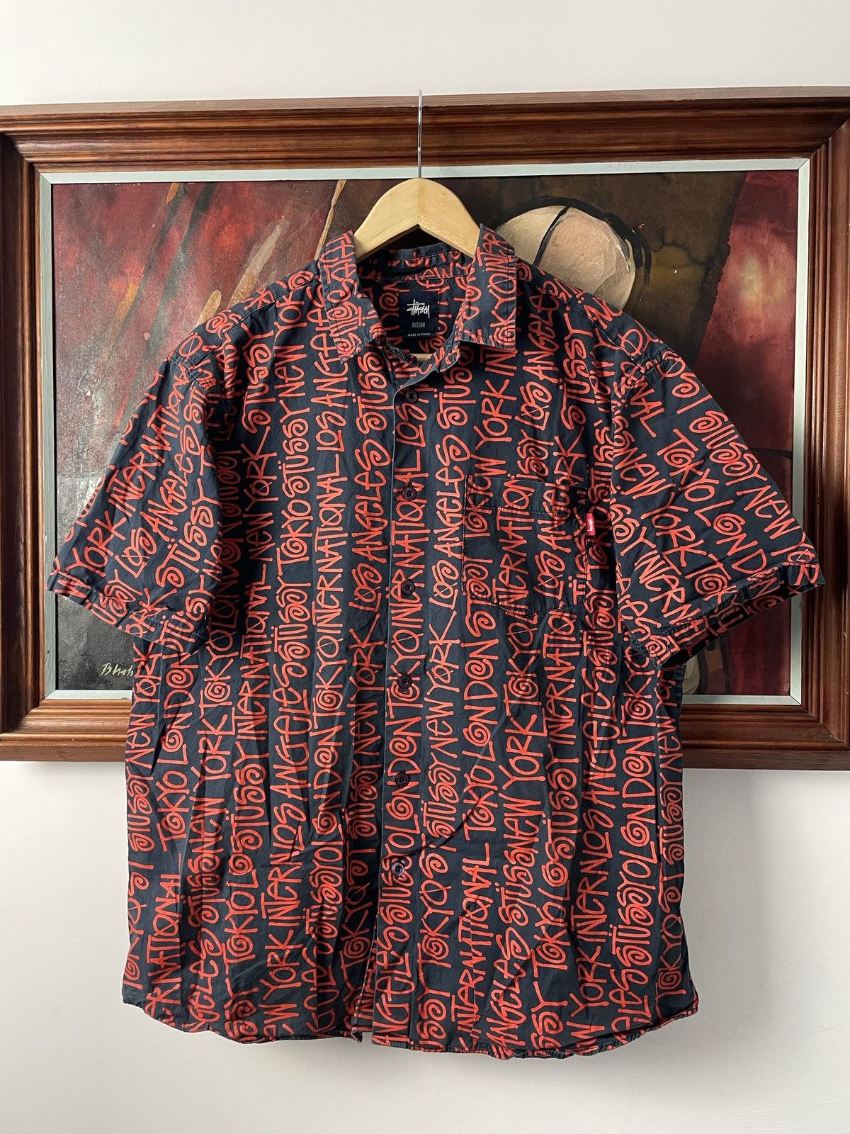 Stussy Rare Stussy Vintage Button Up Shirt Streetwear Fullprint Y2k