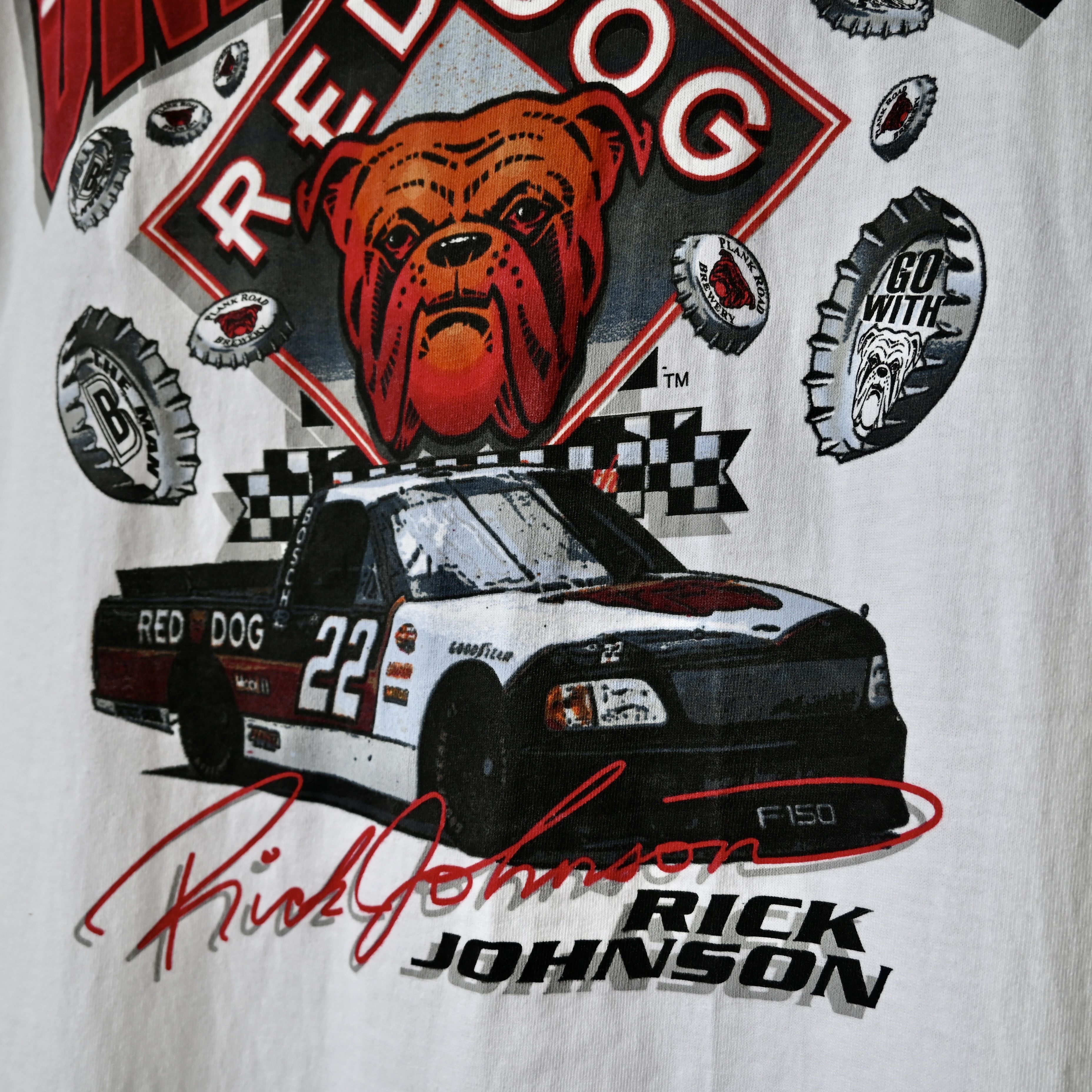 No Fear Vintage 1990s RICK JOHNSON x RED DOG racing t-shirt Size US XL / EU 56 / 4 - 10 Thumbnail