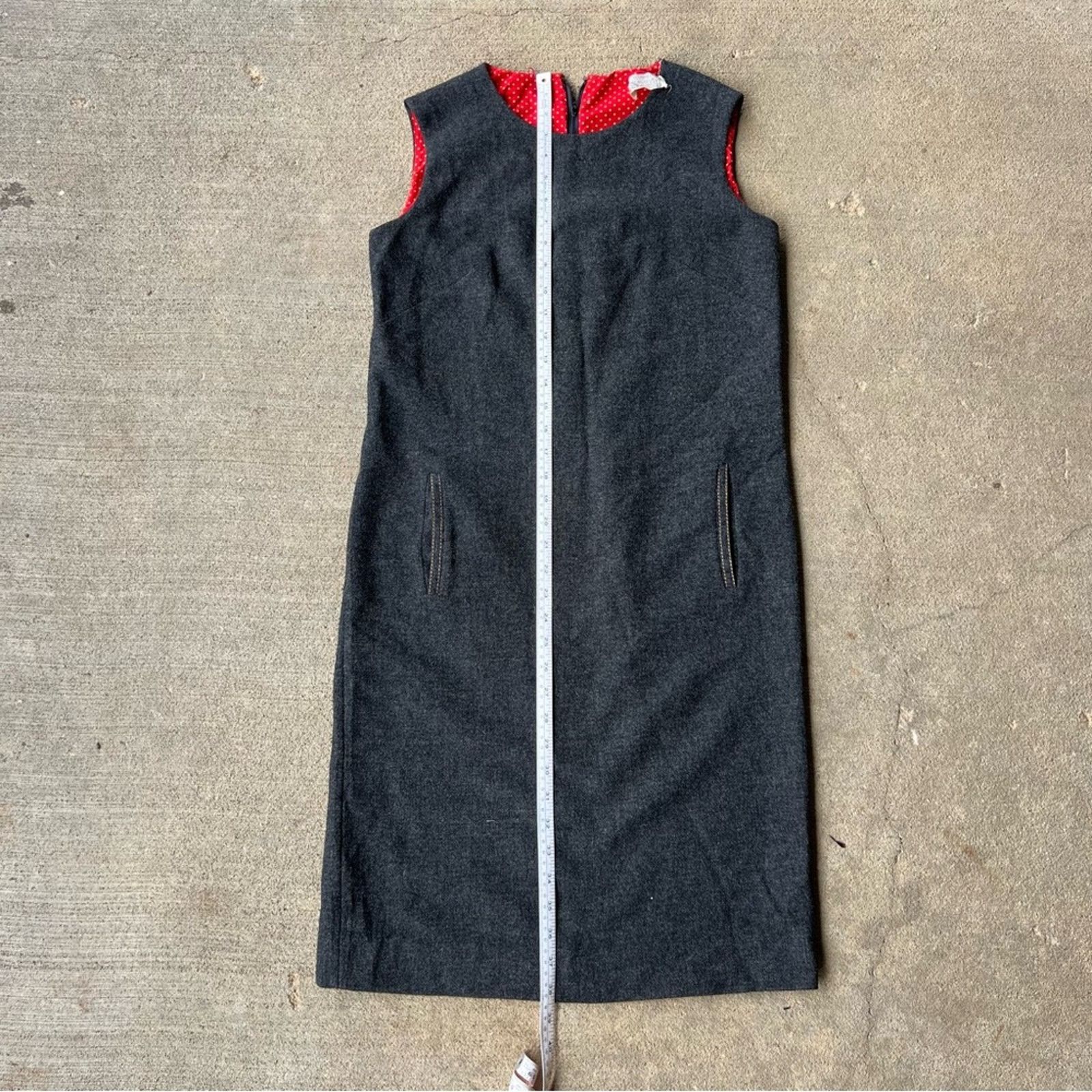 Pendleton 60s Pendleton Woolen Mills Gray Wool Sleeveless Sheath Dress Size L / US 10 / IT 46 - 10 Thumbnail