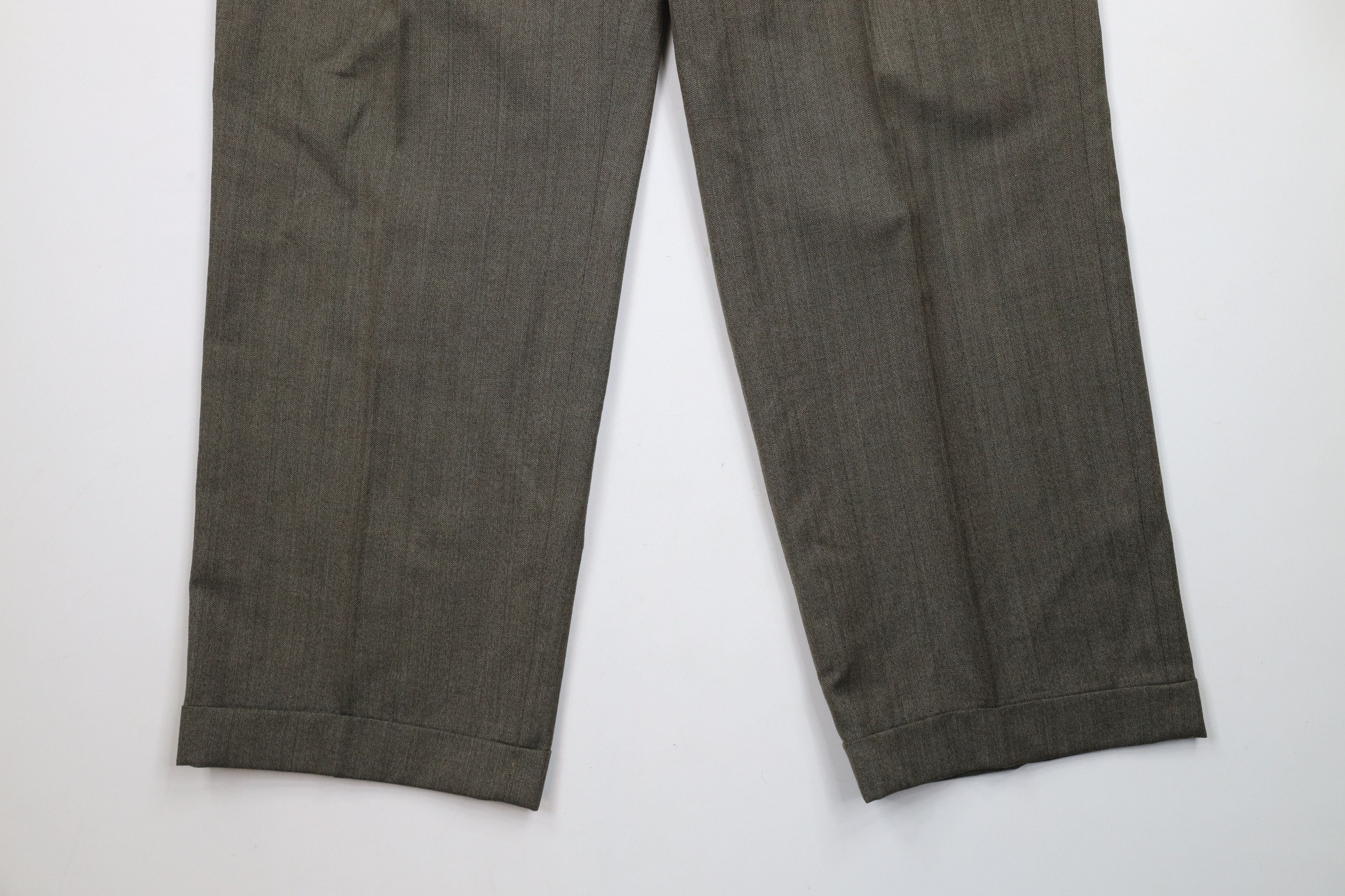 Vintage Vintage 90s Streetwear Herringbone Wide Leg Chino Pants Size US 34 / EU 50 - 4 Thumbnail