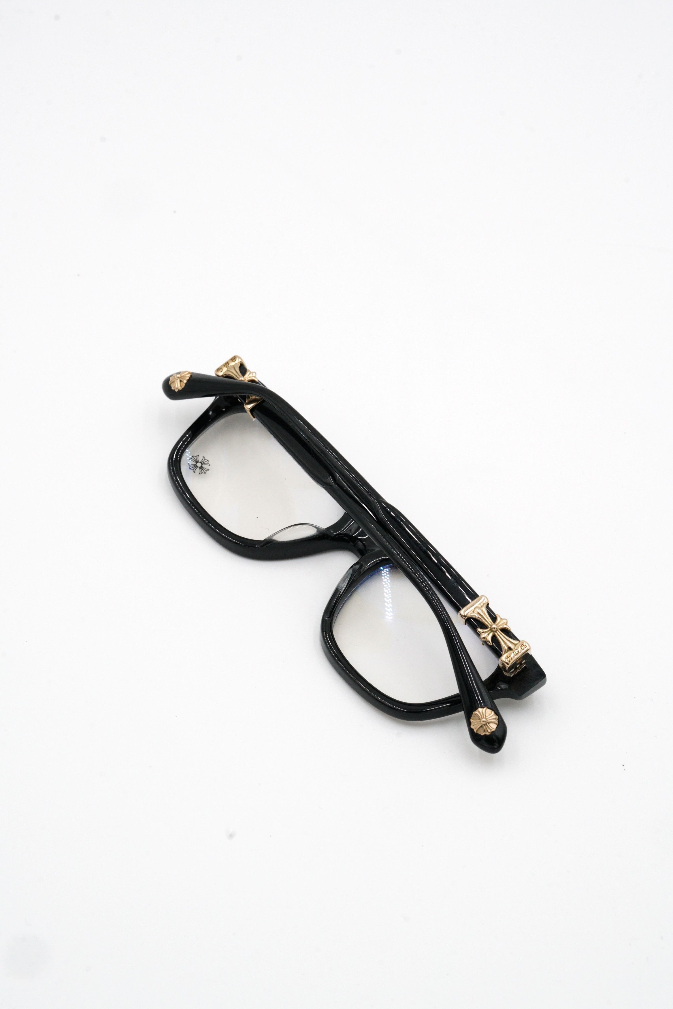 Chrome Hearts Chrome Hearts 'Cox Ucker' Black/Gold Glasses Size ONE SIZE - 11 Thumbnail