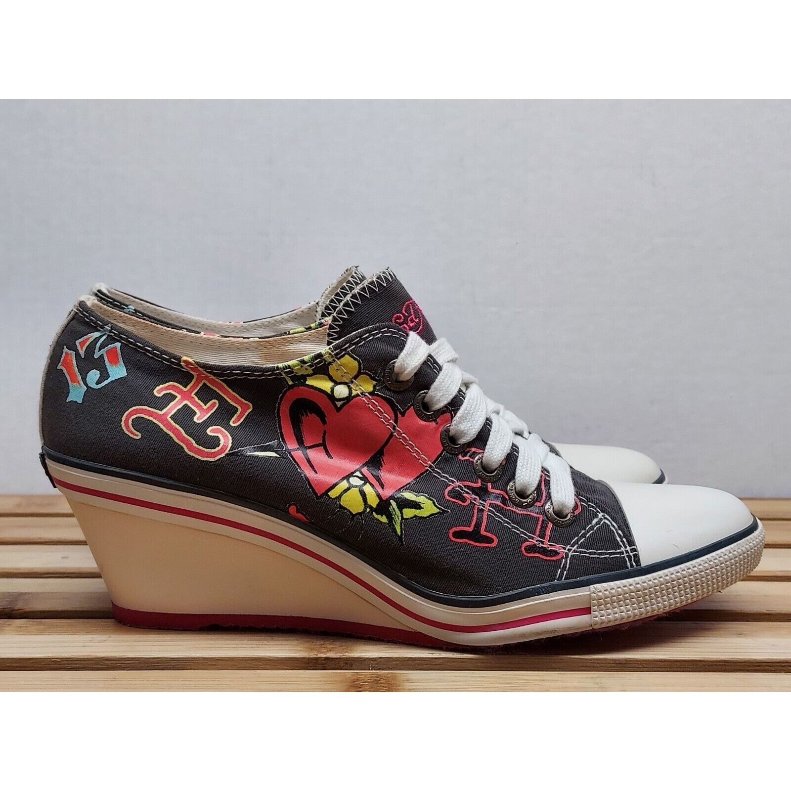 Ed Hardy Ed Hardy Womens | Black | Bret Wedge Fashion Sneaker Size 8 Size US 8 / IT 38 - 6 Thumbnail