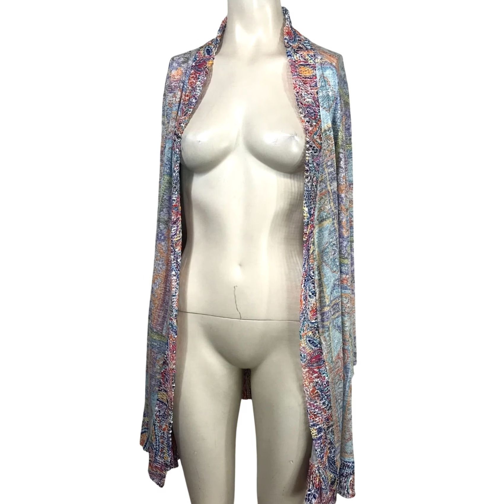 Avenue AVENUE Women's 26/28 Multicolor Open Front Long Sleeve Cardigan Sweater Size 4XL / US 24-26 - 2 Thumbnail