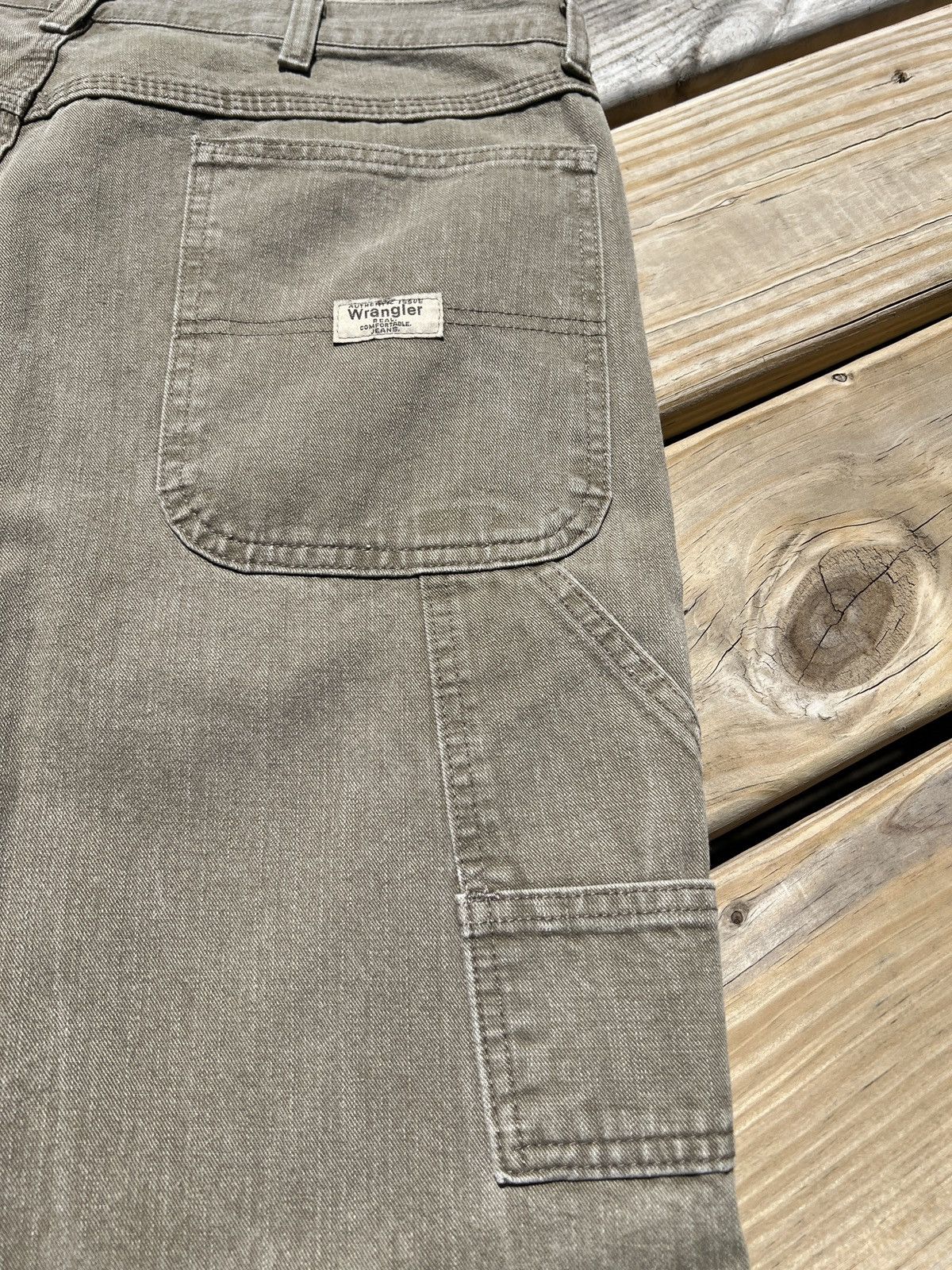 Vintage × Wrangler Y2K Wrangler Carpenter Khaki Green Denim Pants Size US 36 / EU 52 - 7 Thumbnail